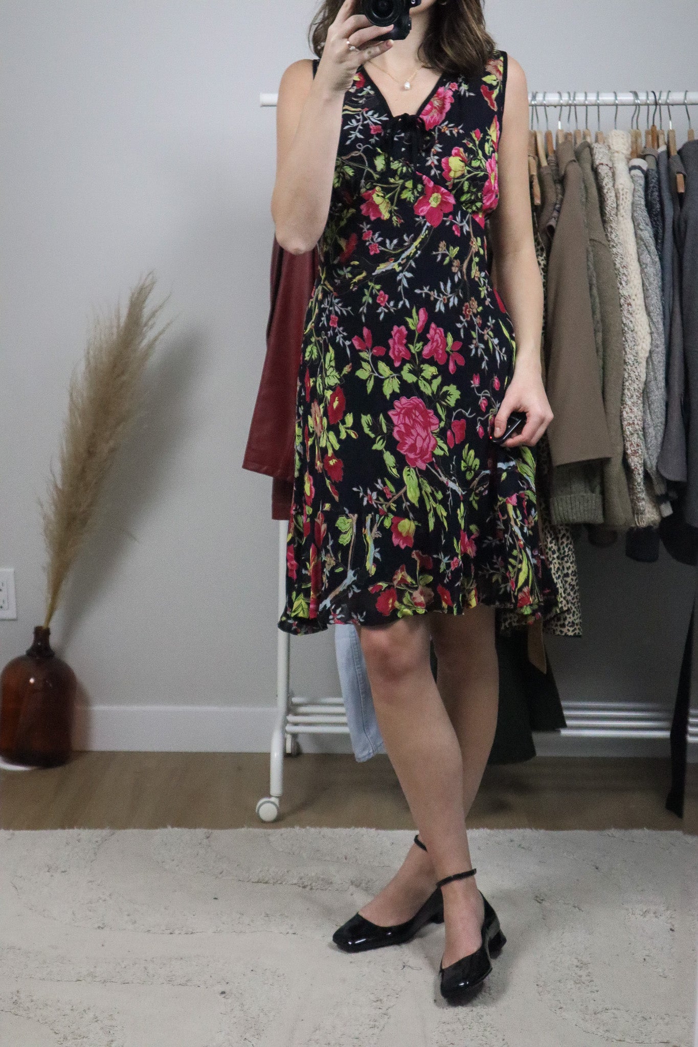 Vintage x Floral Midi Dress (L)