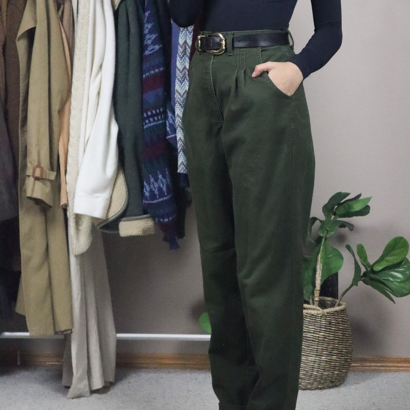 Vintage x Western Style Pleated Pants (6)