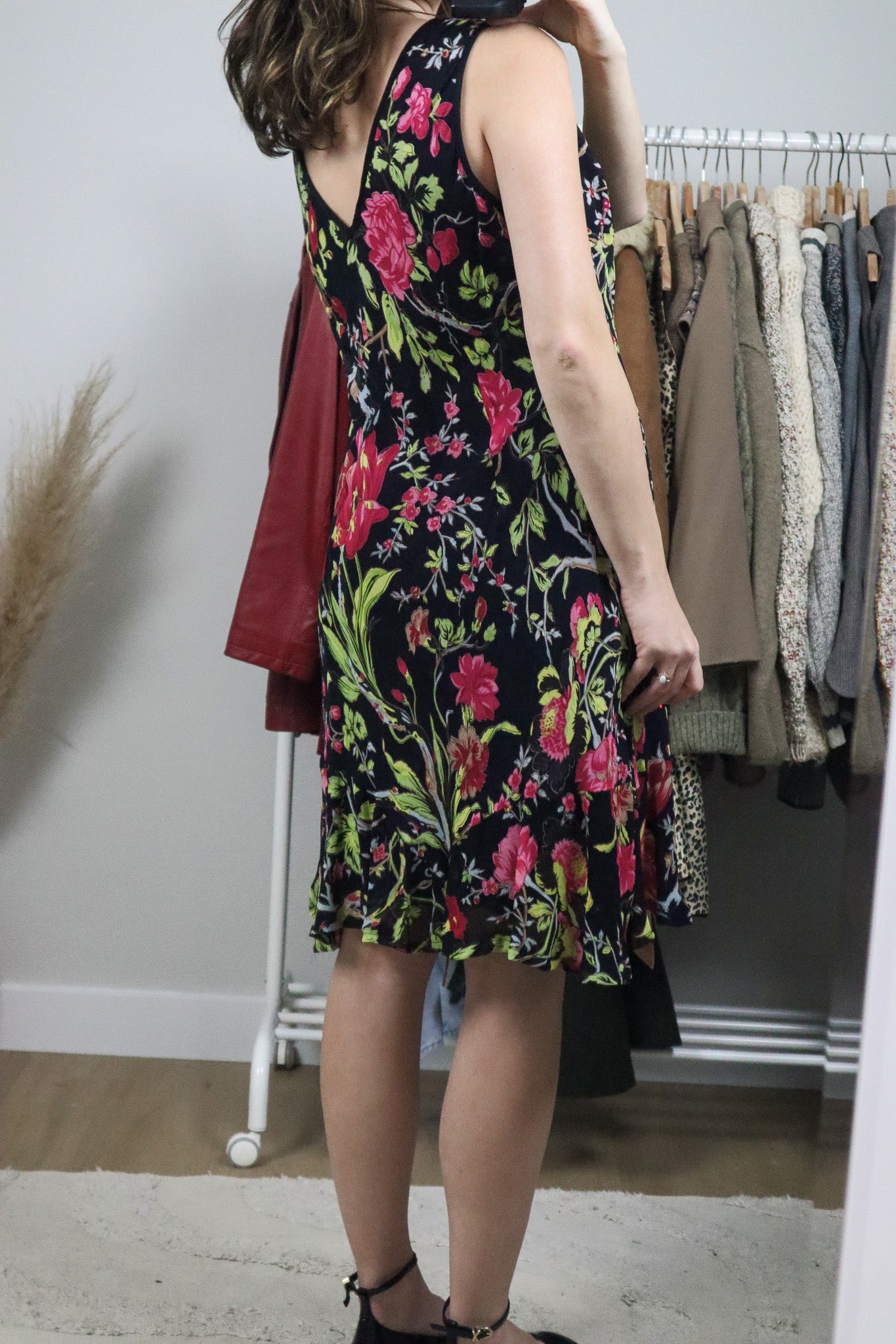 Vintage x Floral Midi Dress (L)