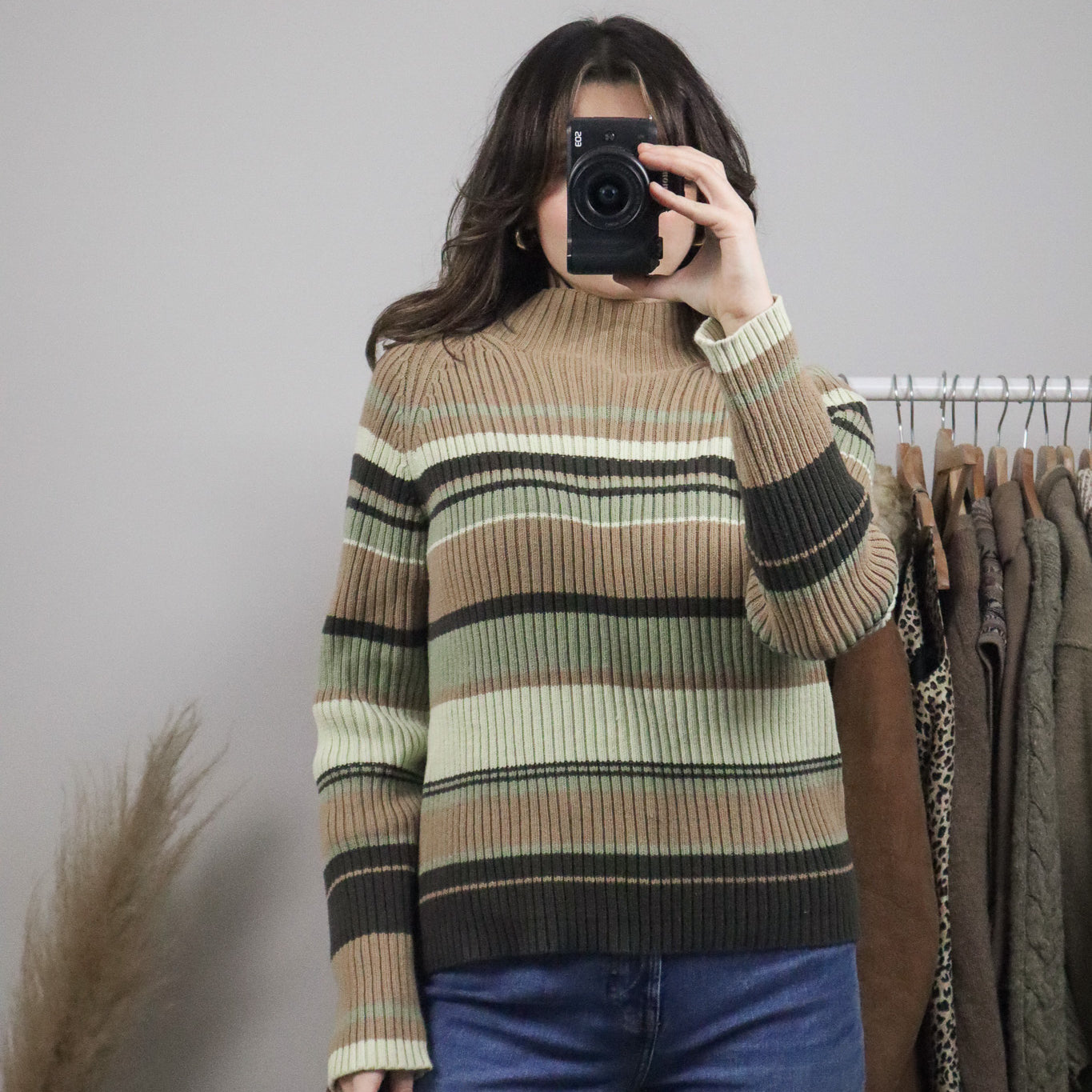 Vintage x Striped Long-Sleeve Knit (L)