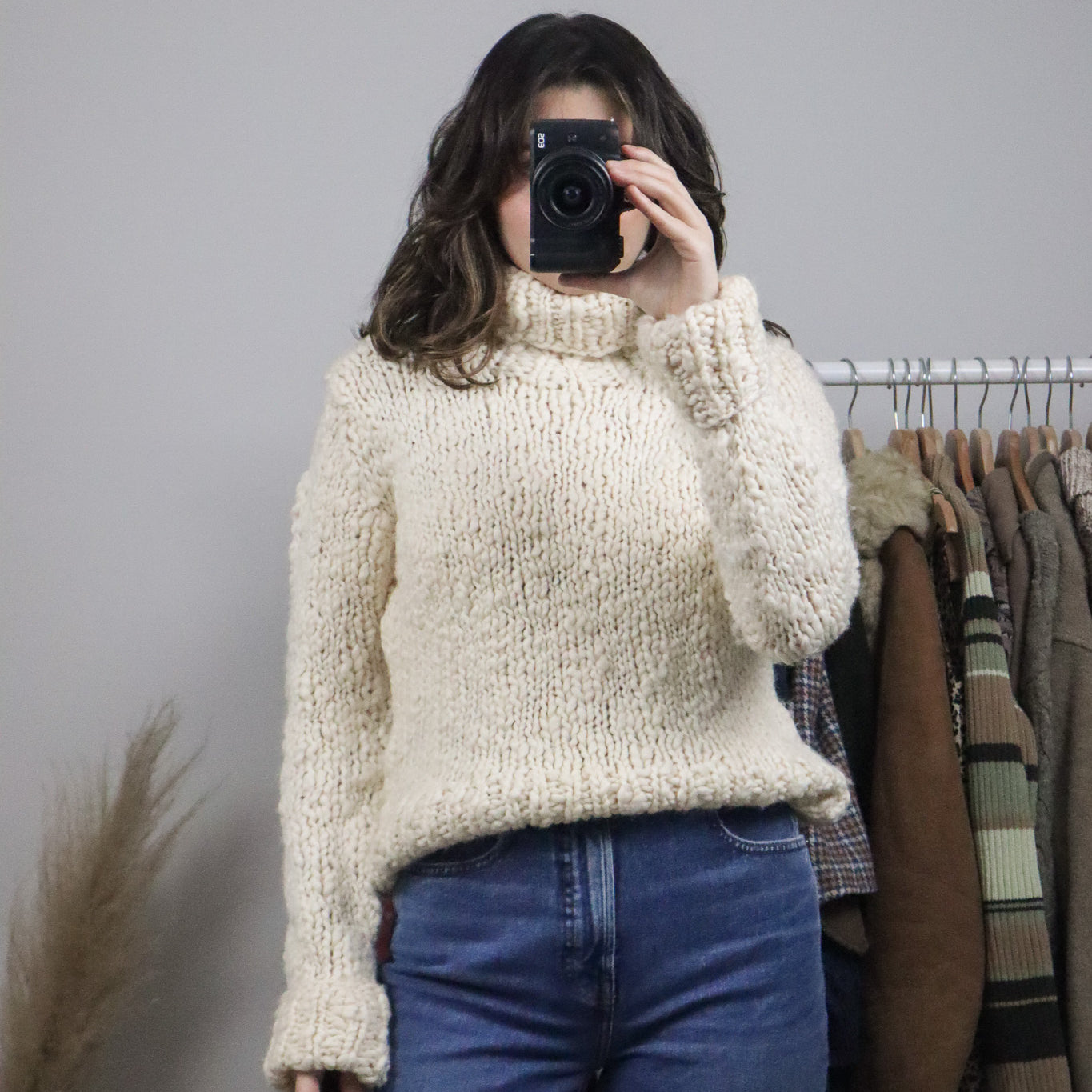 Vintage x Wool Blend Chunky Knit Turtleneck (S)