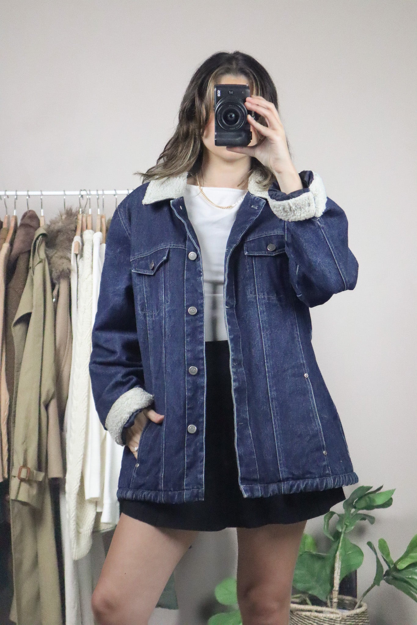 Vintage x Denim & Sherpa Jacket (L)