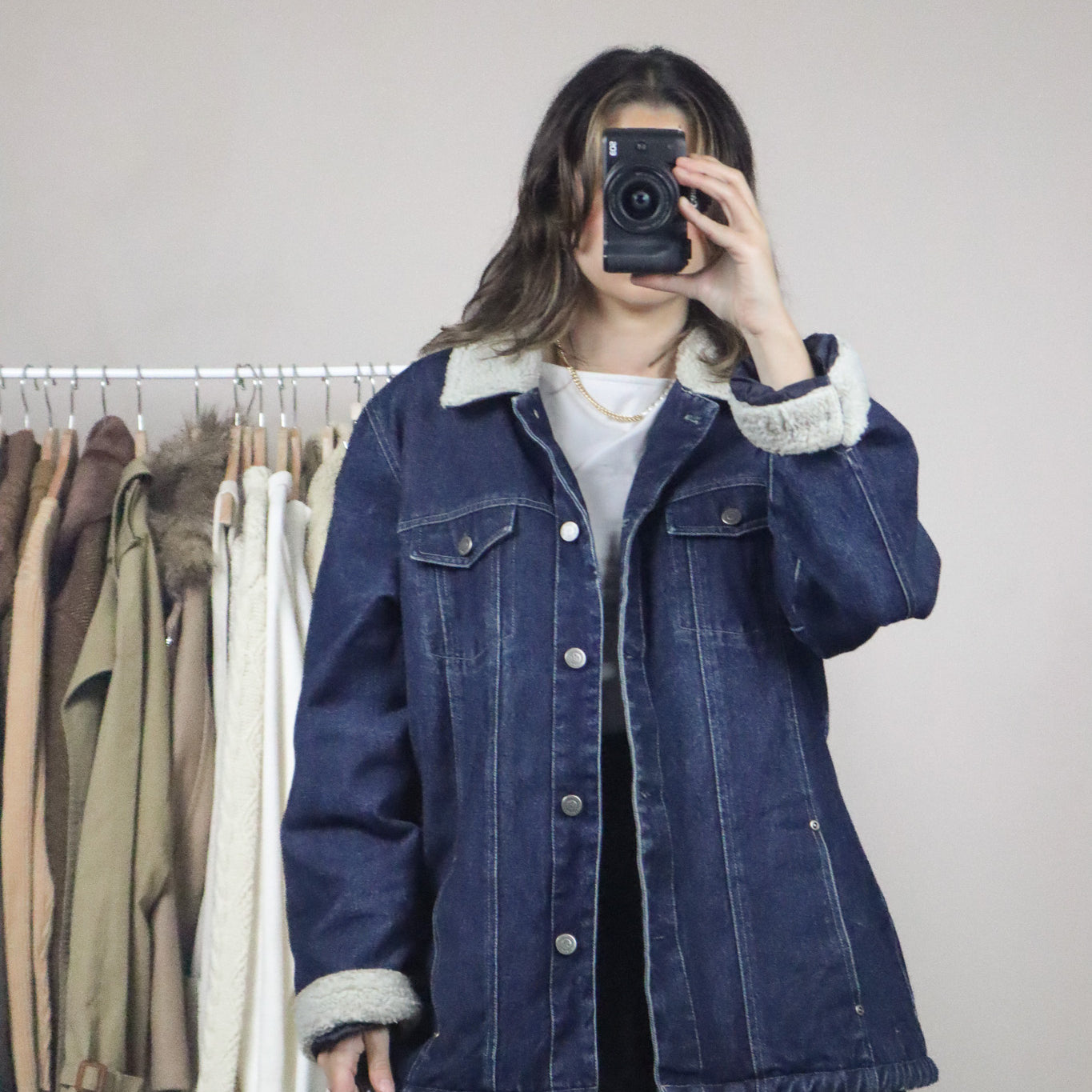 Vintage x Denim & Sherpa Jacket (L)
