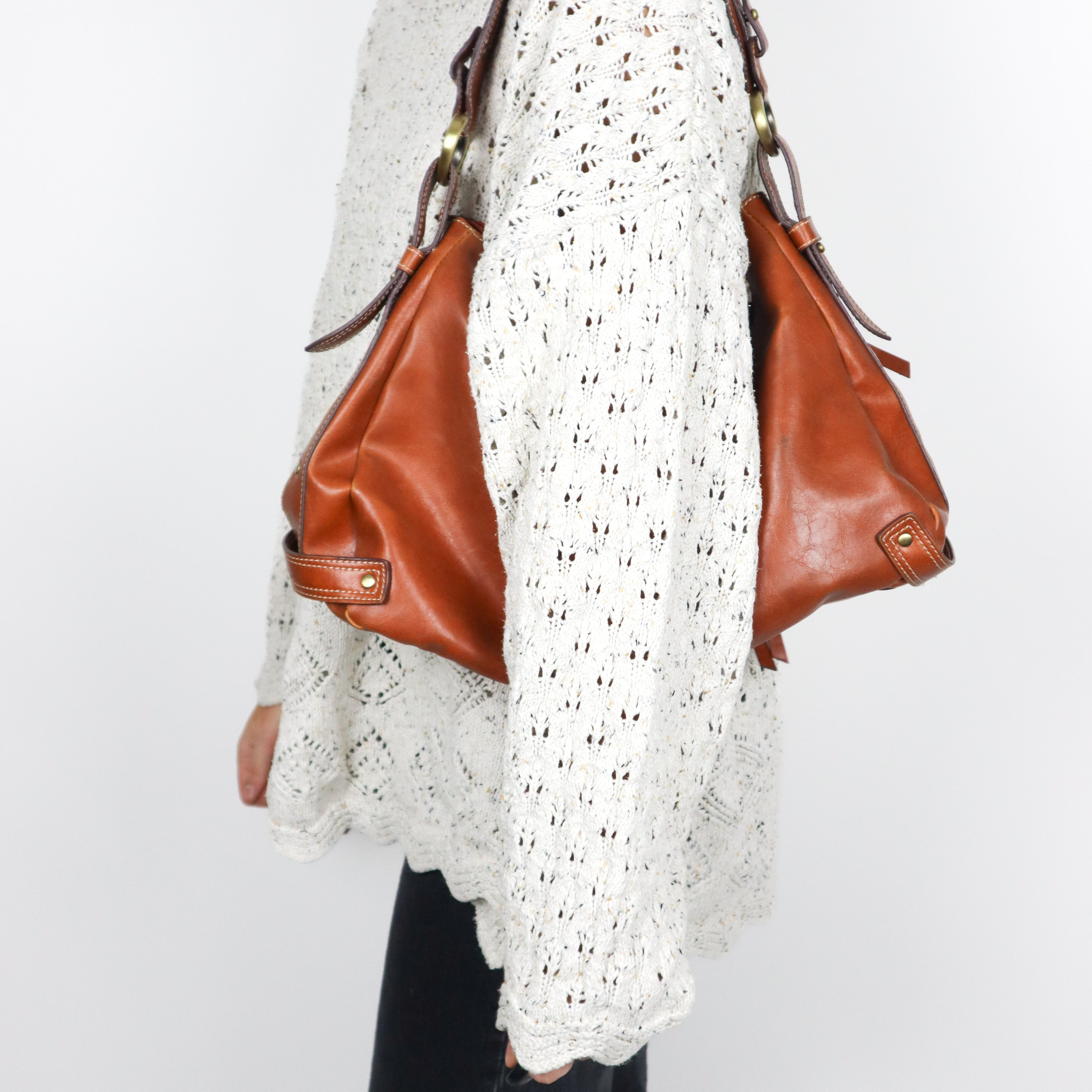 Vintage x Faux Leather Hobo Bag