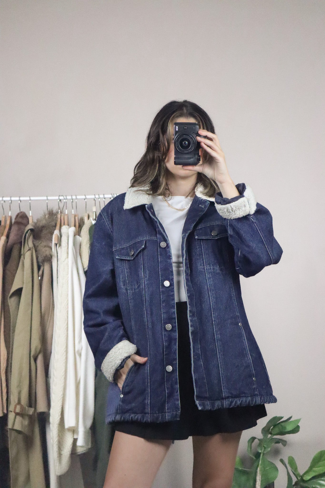 Vintage x Denim & Sherpa Jacket (L)