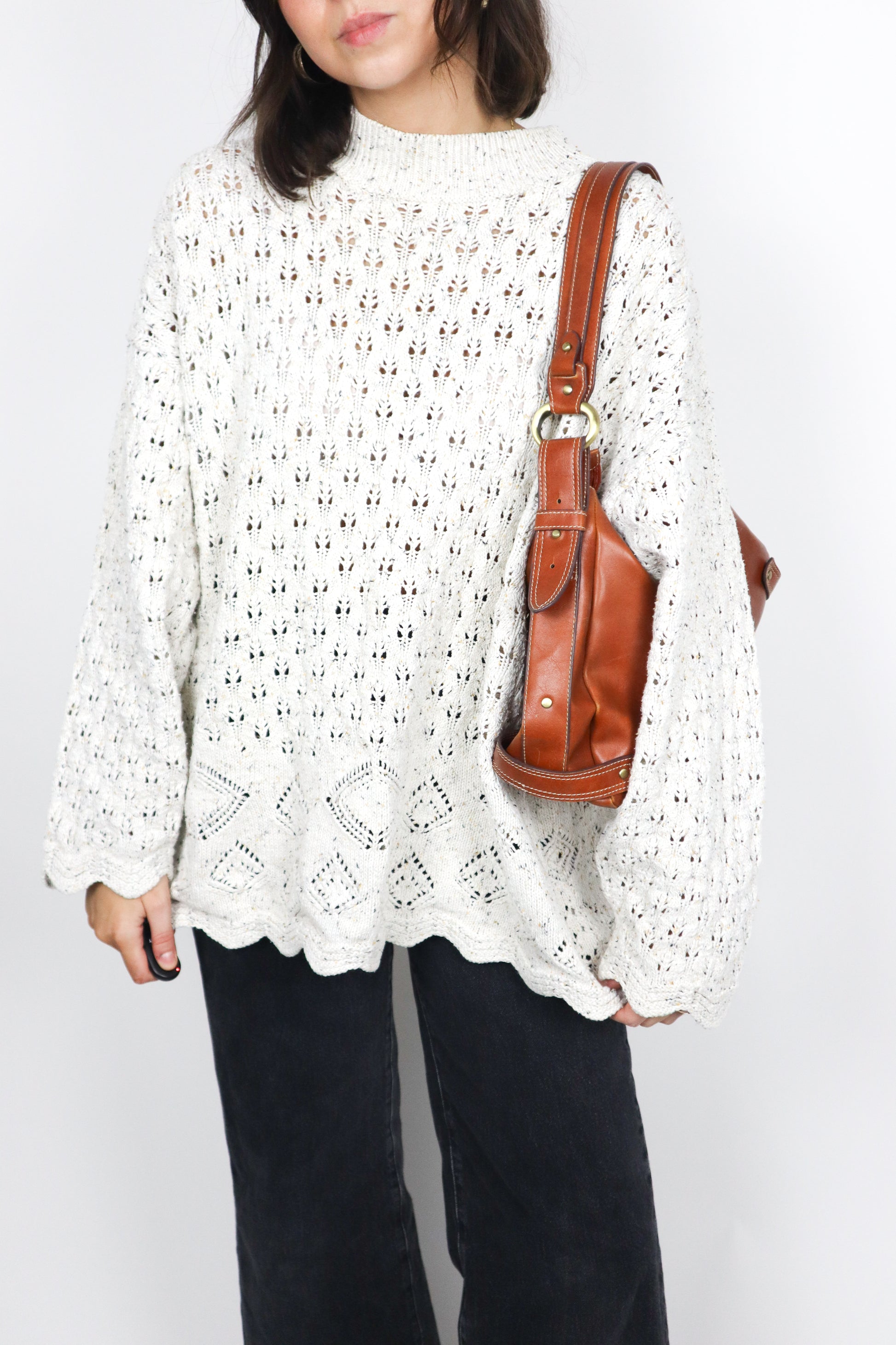 Vintage x Faux Leather Hobo Bag