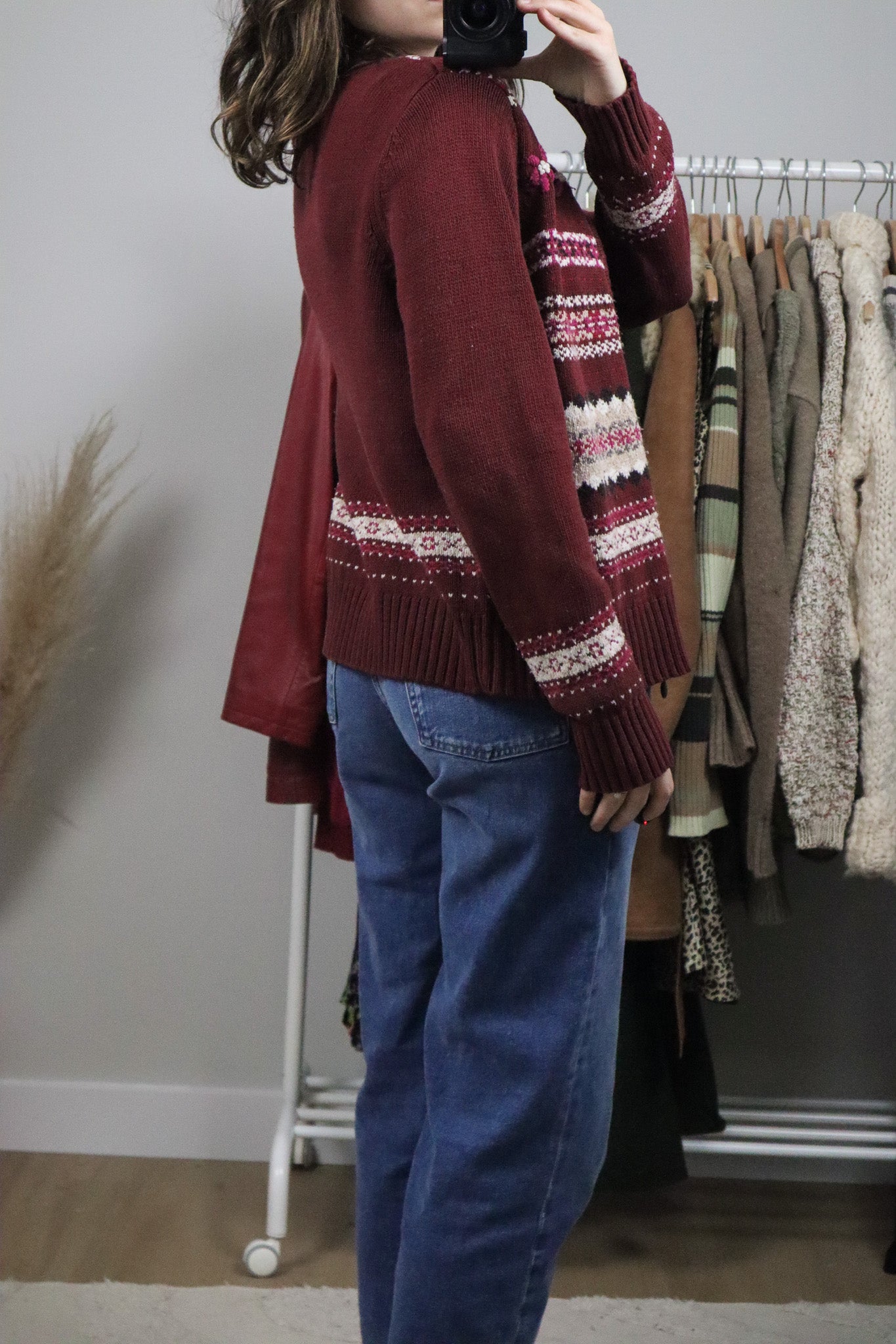 Vintage x Embroidered Zip Up Sweater (S)