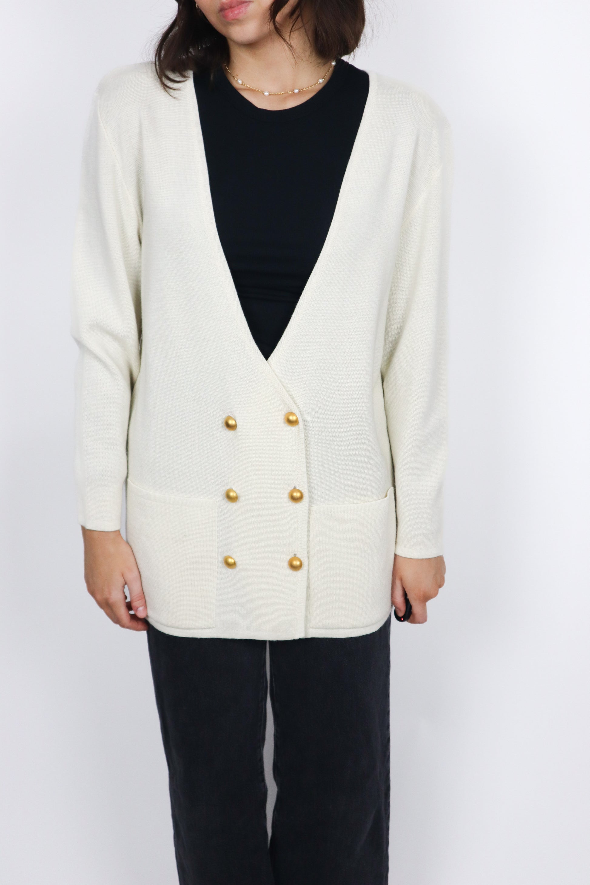Vintage x Double Breasted Cardi (S)