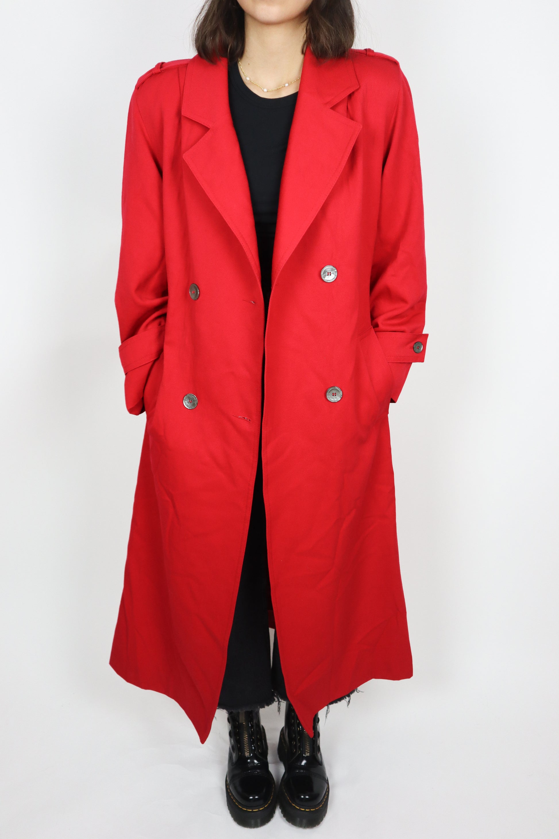 Vintage x Wool Trench Coat (L)