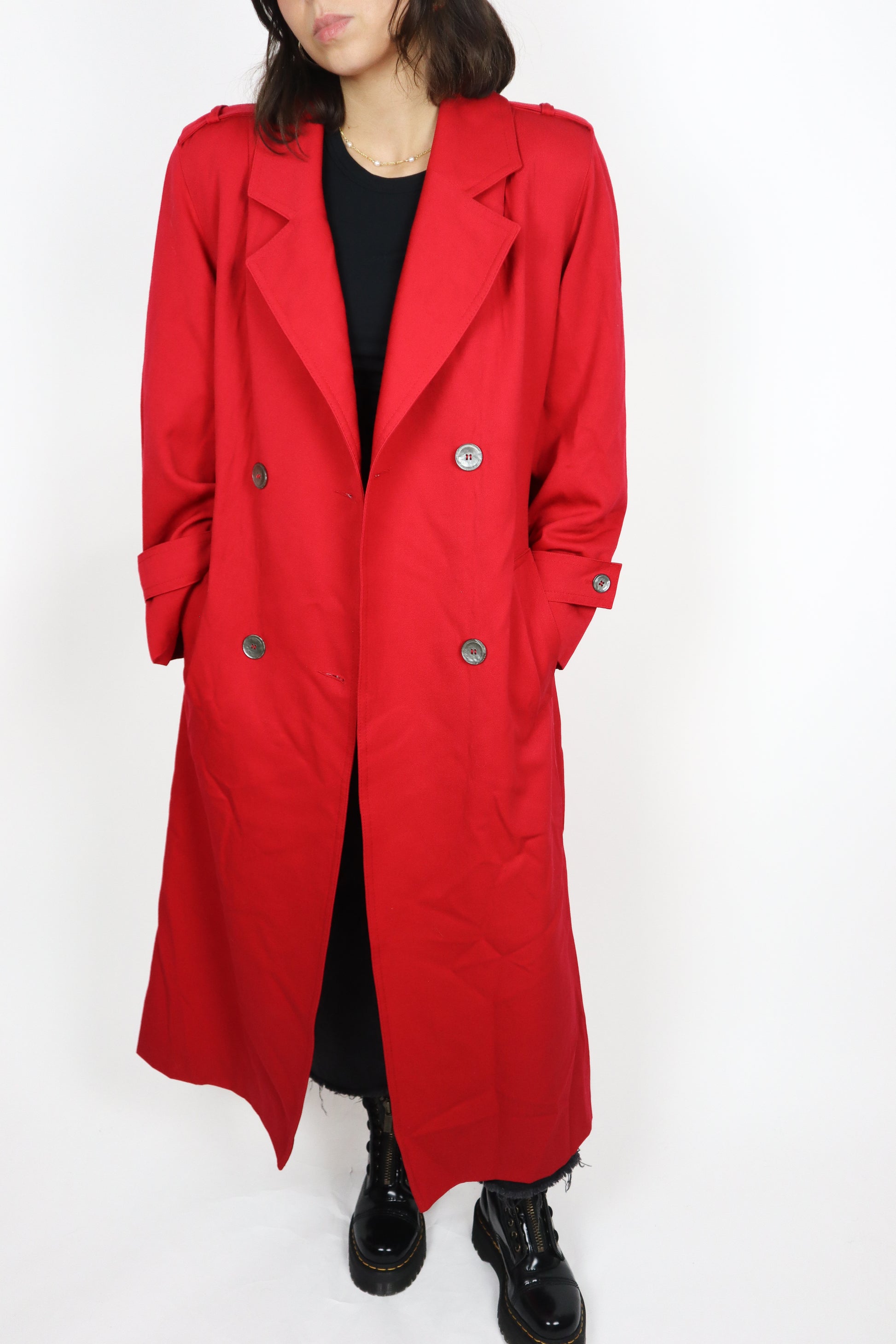 Vintage x Wool Trench Coat (L)