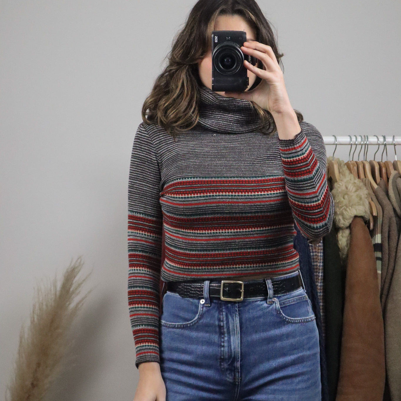 Vintage x 70s Patterned Turtleneck (S)
