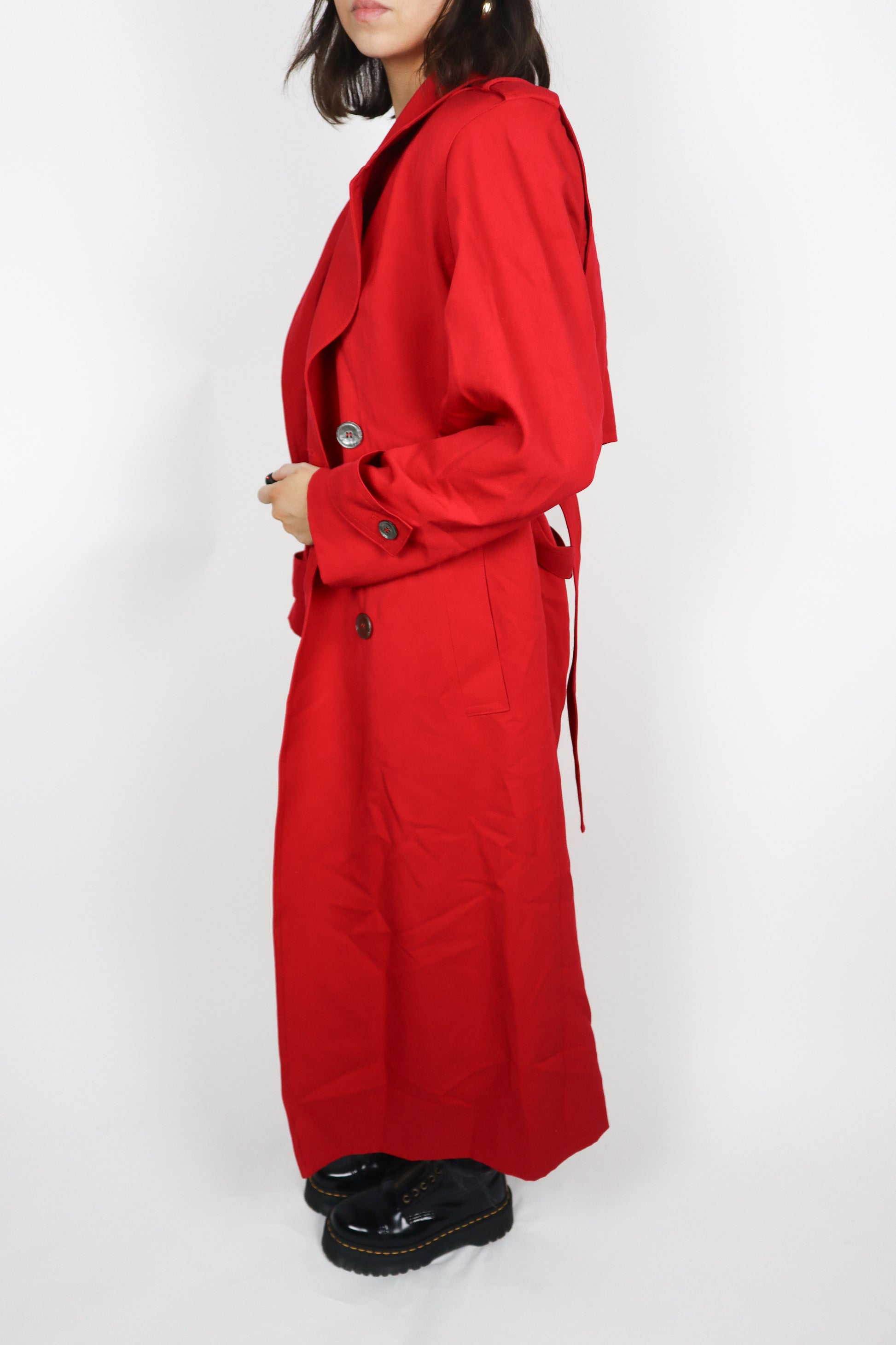 Vintage x Wool Trench Coat (L)