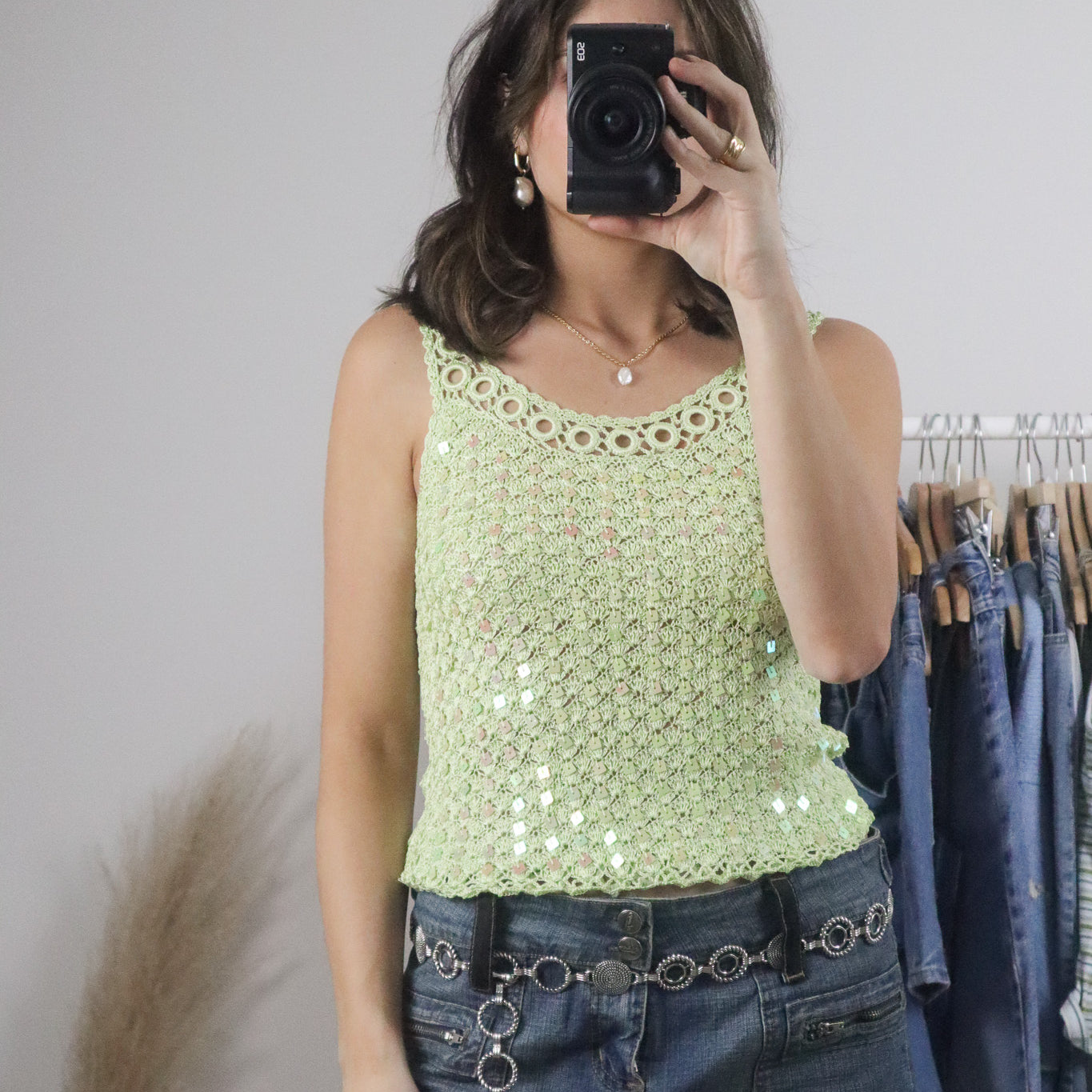 Vintage x Sequence Crochet Top (S)