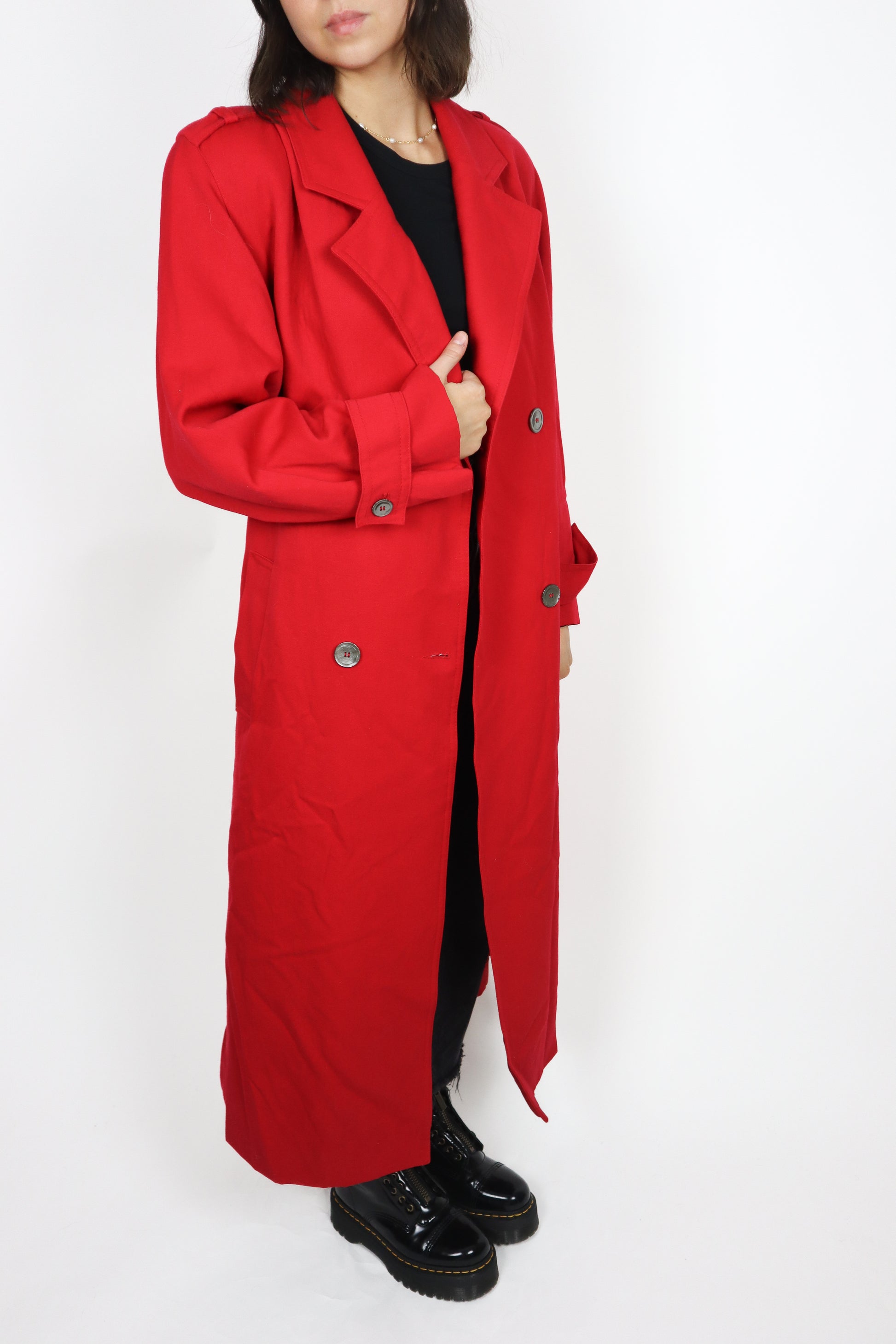 Vintage x Wool Trench Coat (L)