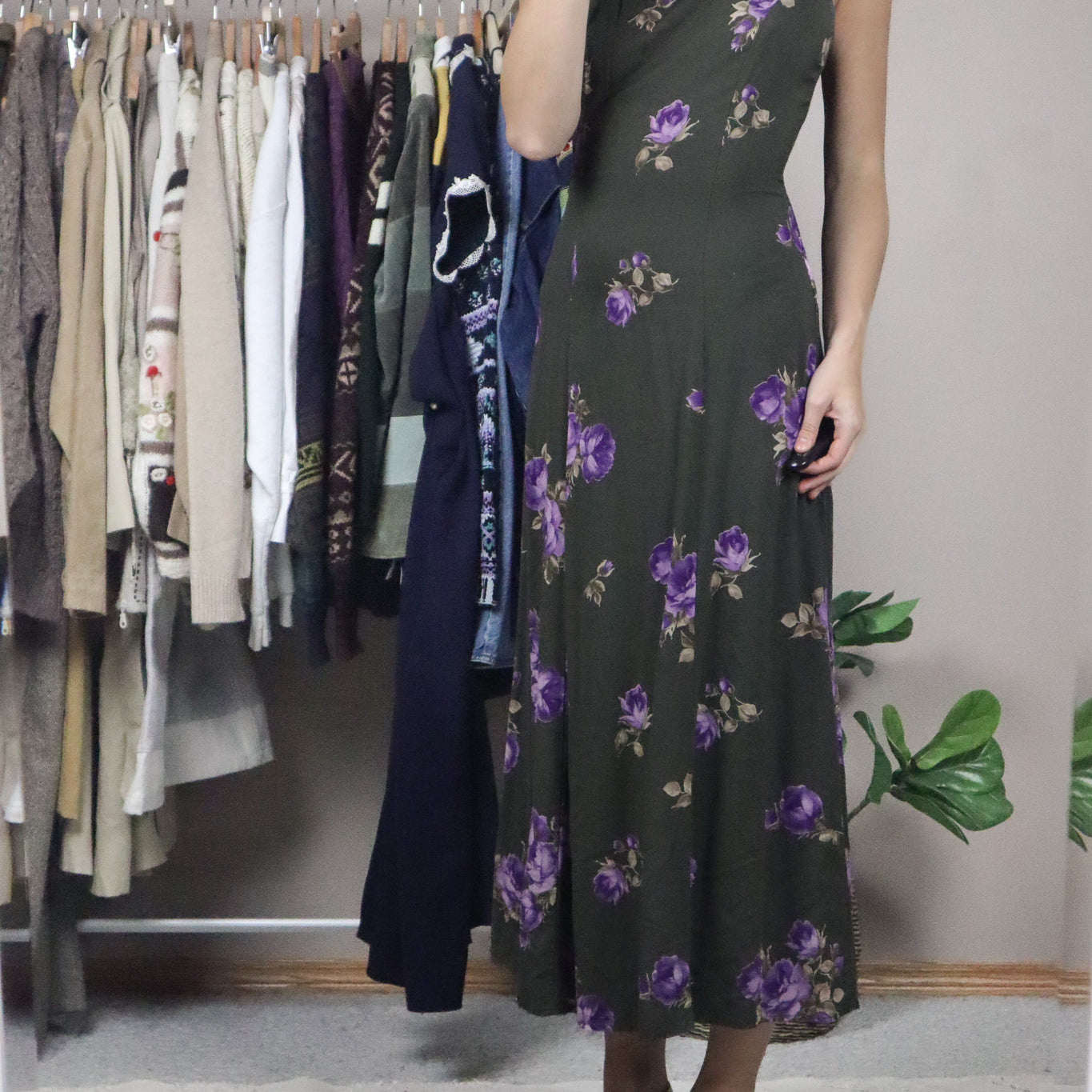 Made in USA x Vintage x Floral Maxi Dress (M)