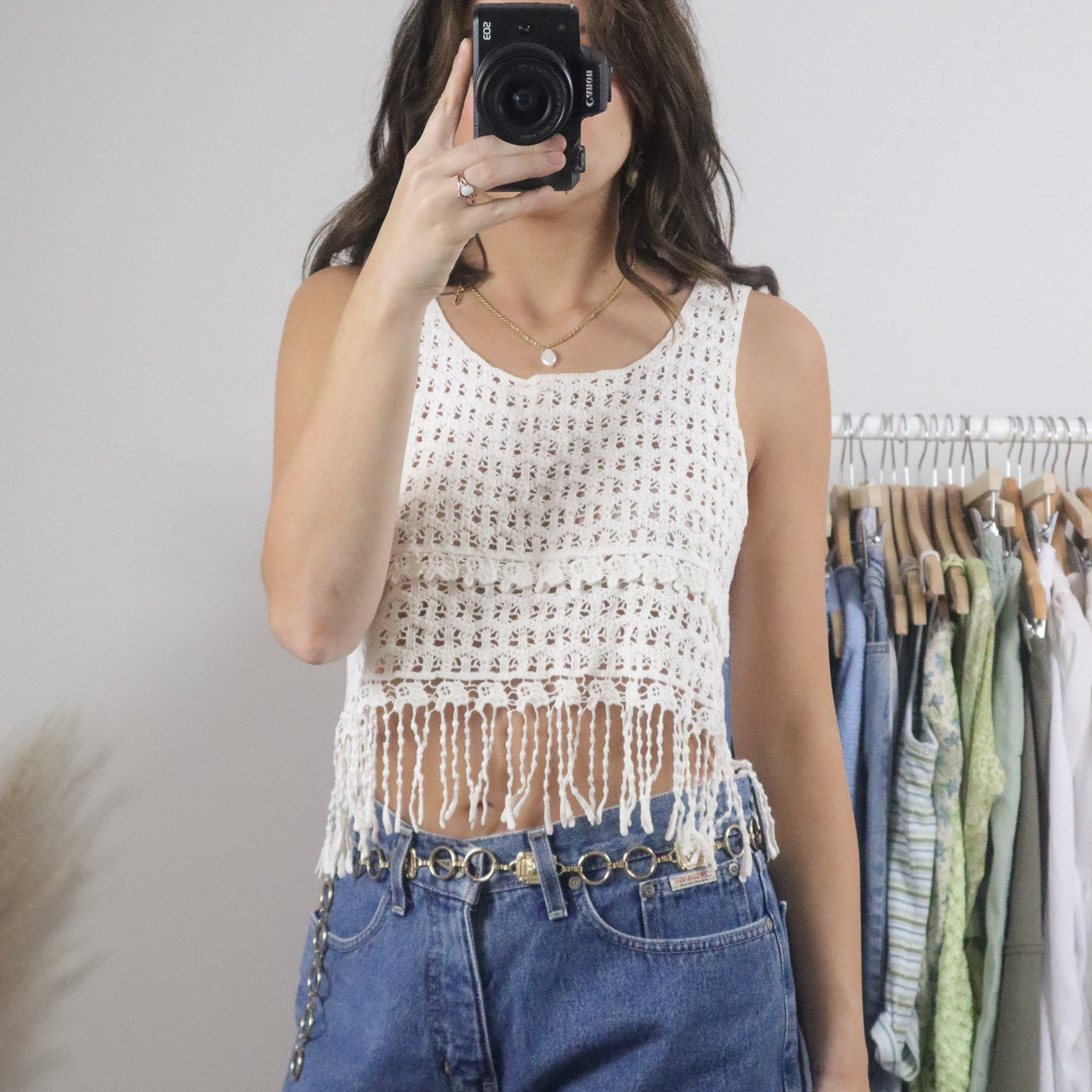 Vintage x Cotton Fringe Top (S/M)