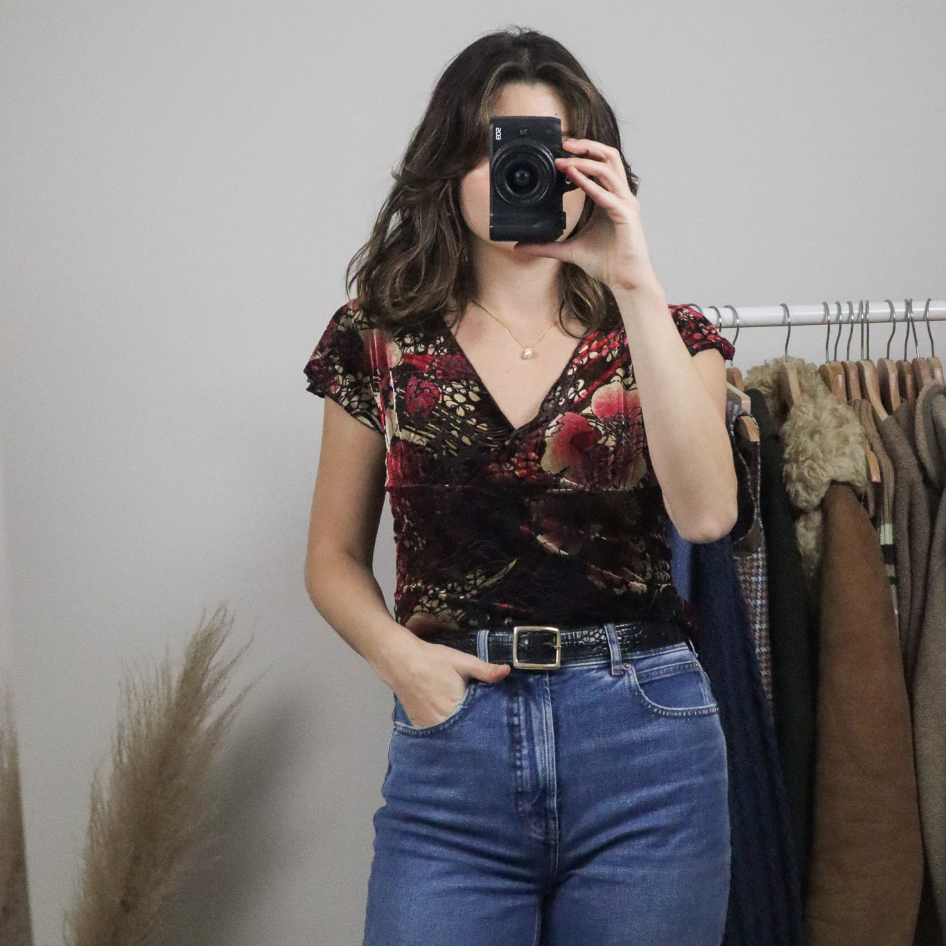 Made in Canada x Vintage x Velvet Mesh Top (M)