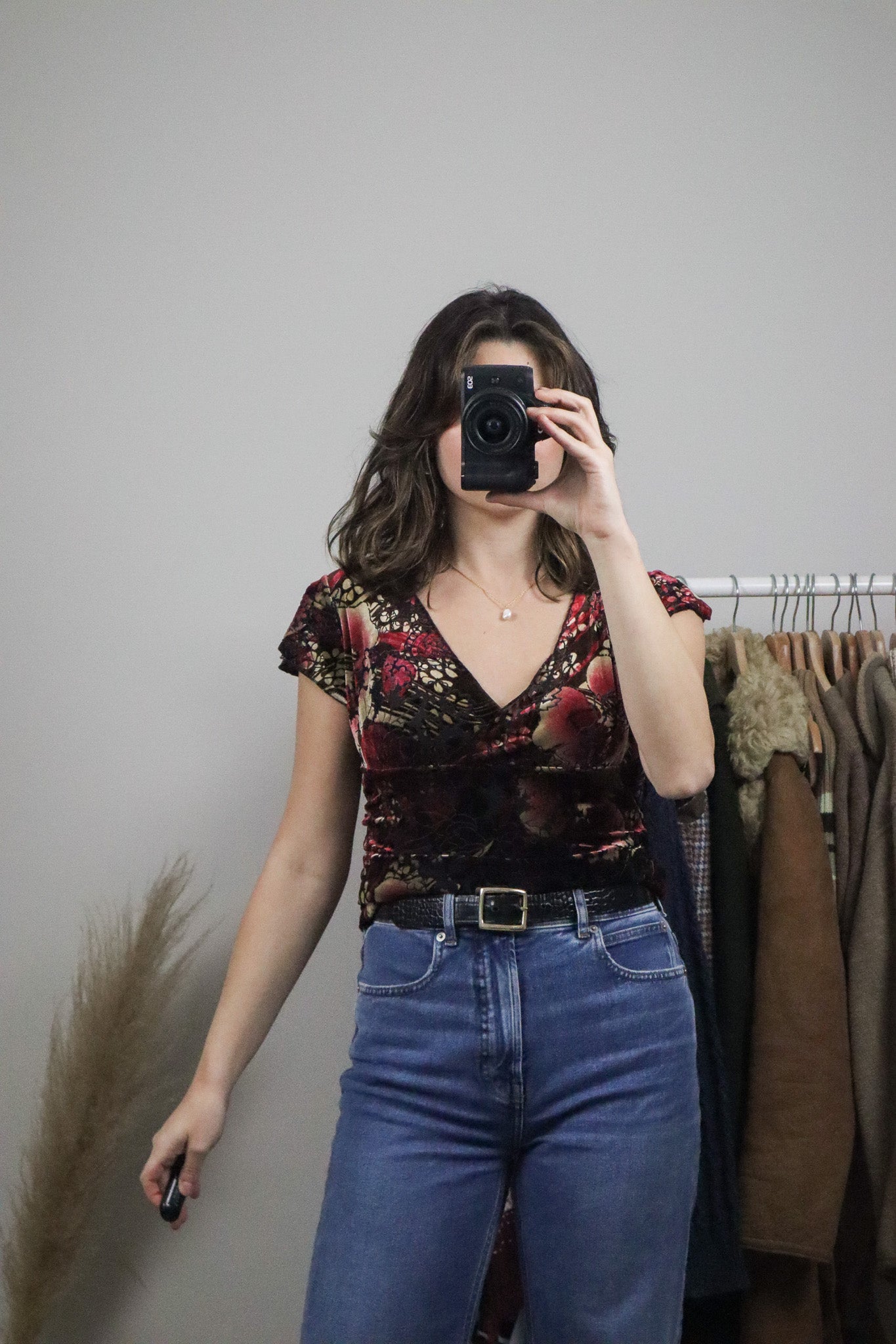 Made in Canada x Vintage x Velvet Mesh Top (M)