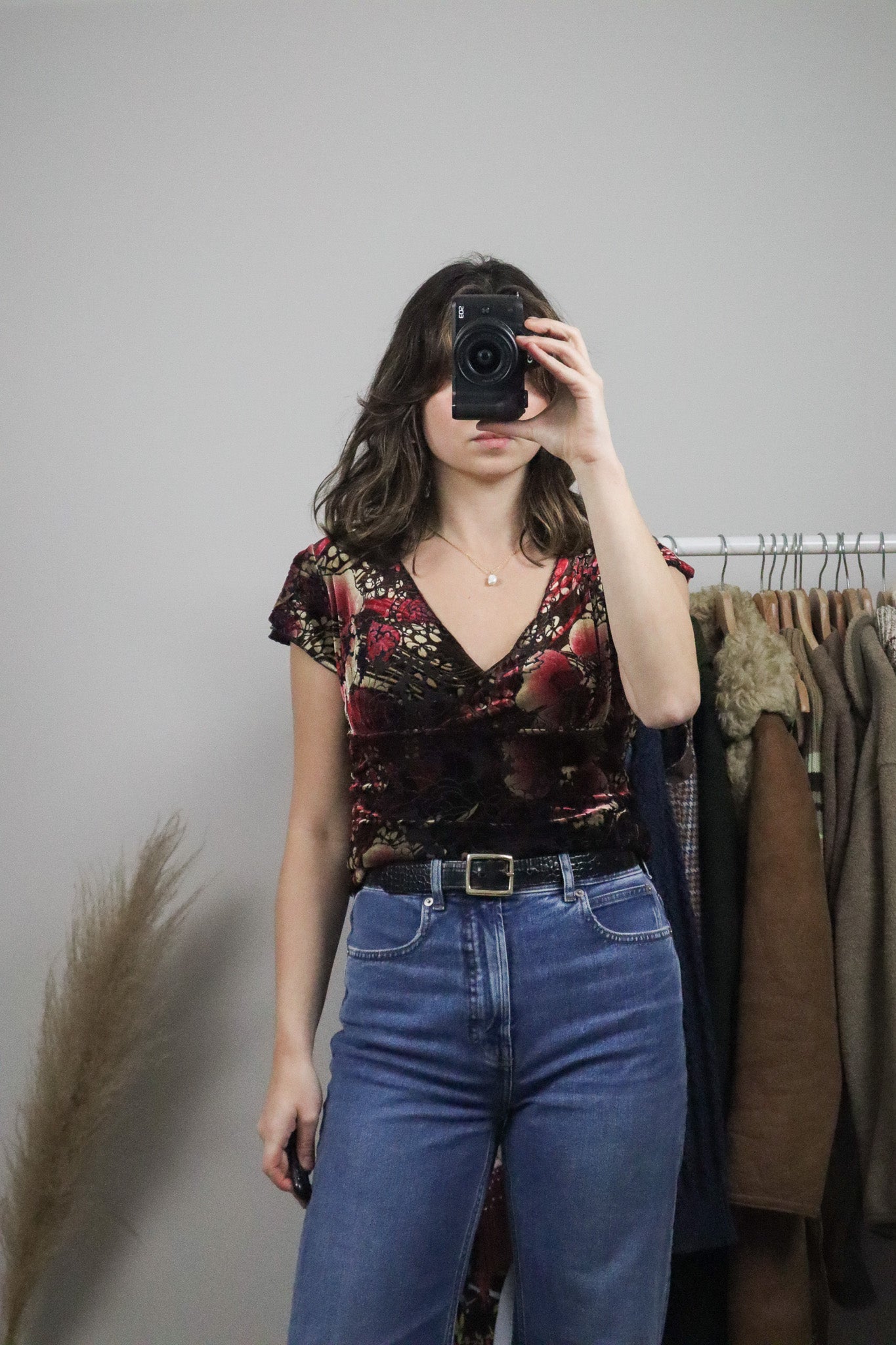 Made in Canada x Vintage x Velvet Mesh Top (M)