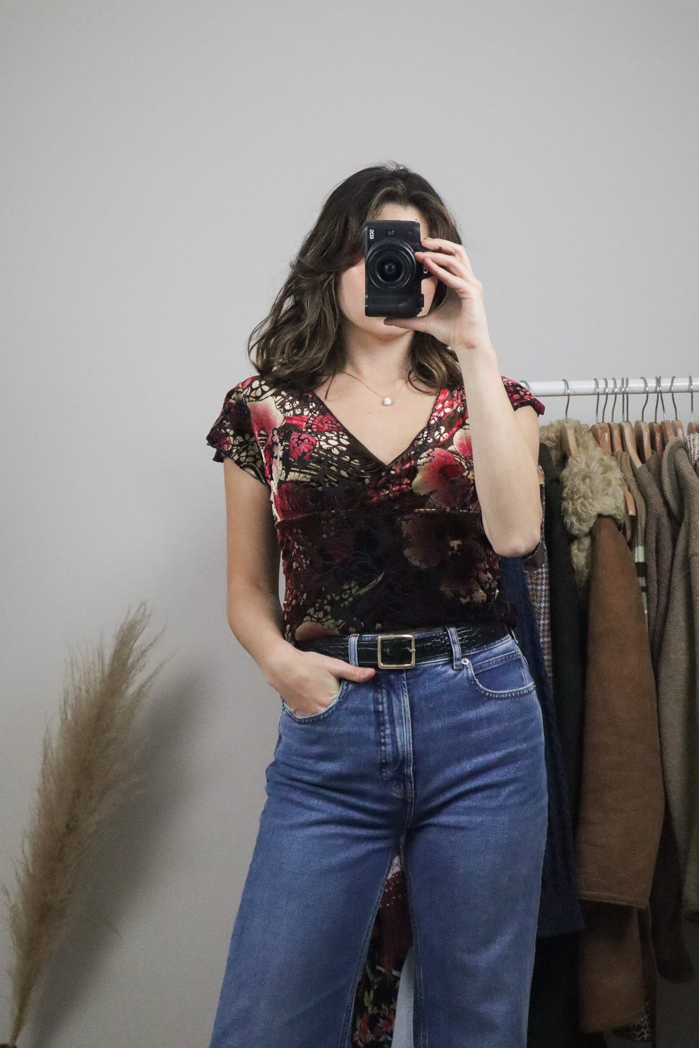 Made in Canada x Vintage x Velvet Mesh Top (M)