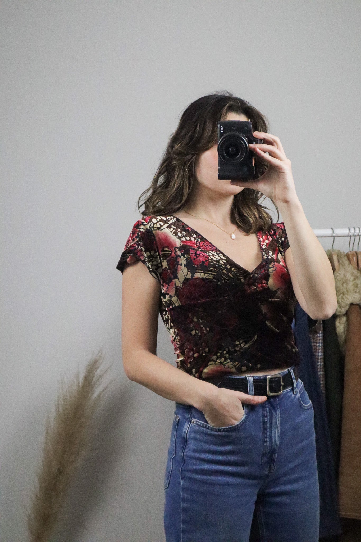 Made in Canada x Vintage x Velvet Mesh Top (M)