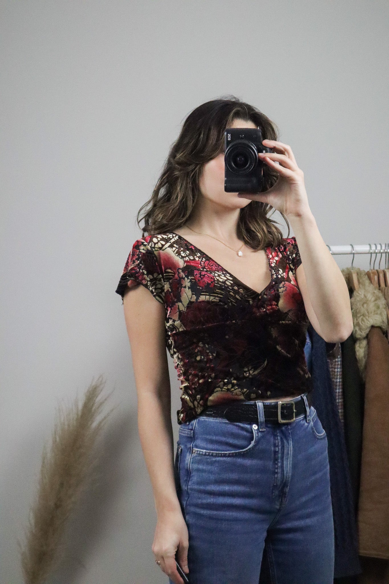 Made in Canada x Vintage x Velvet Mesh Top (M)