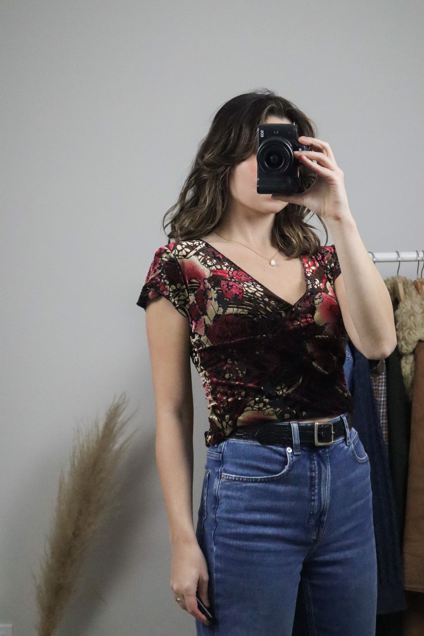 Made in Canada x Vintage x Velvet Mesh Top (M)