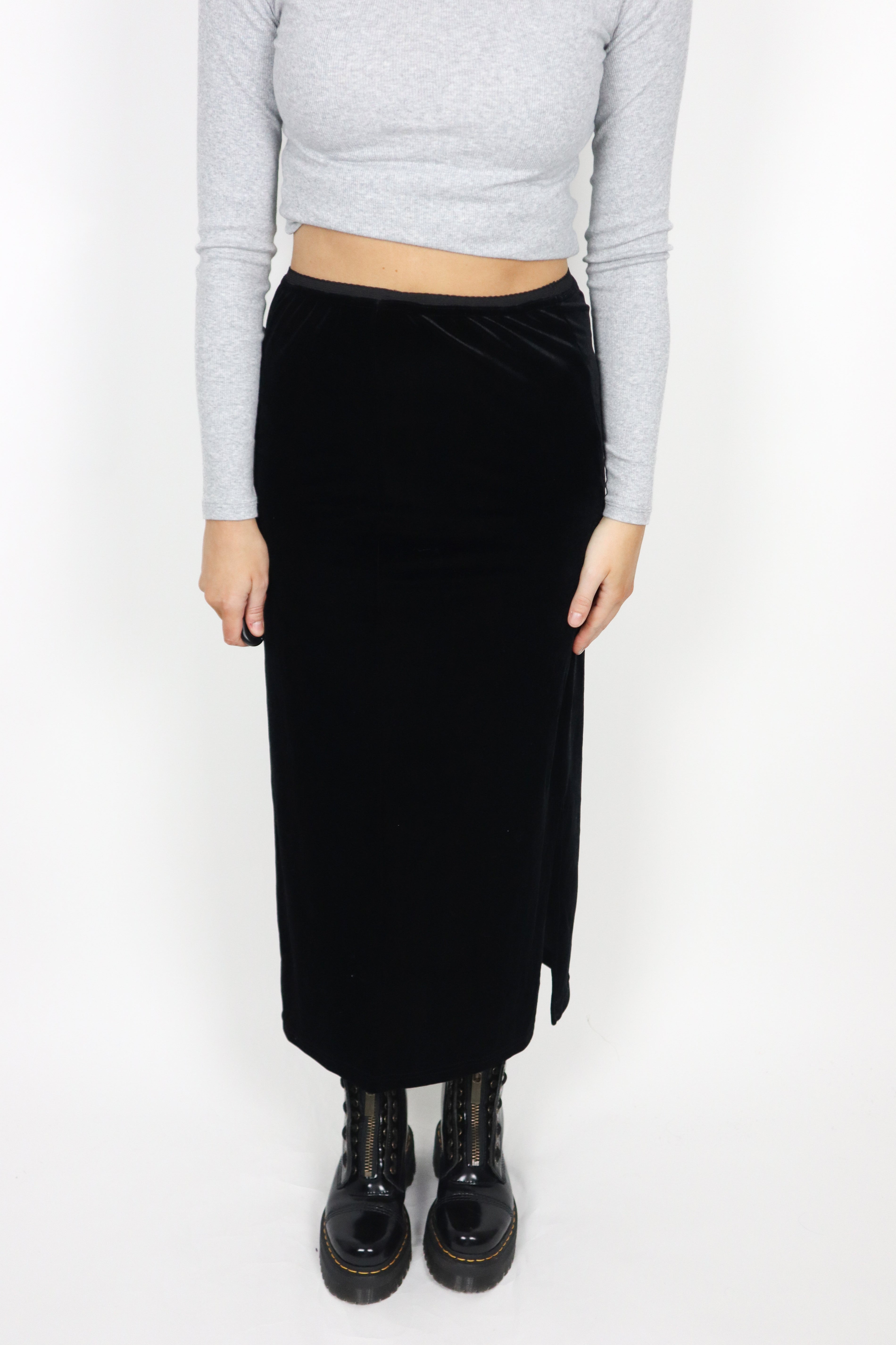 Made in Canada x Vintage x Velvet Skirt (S)