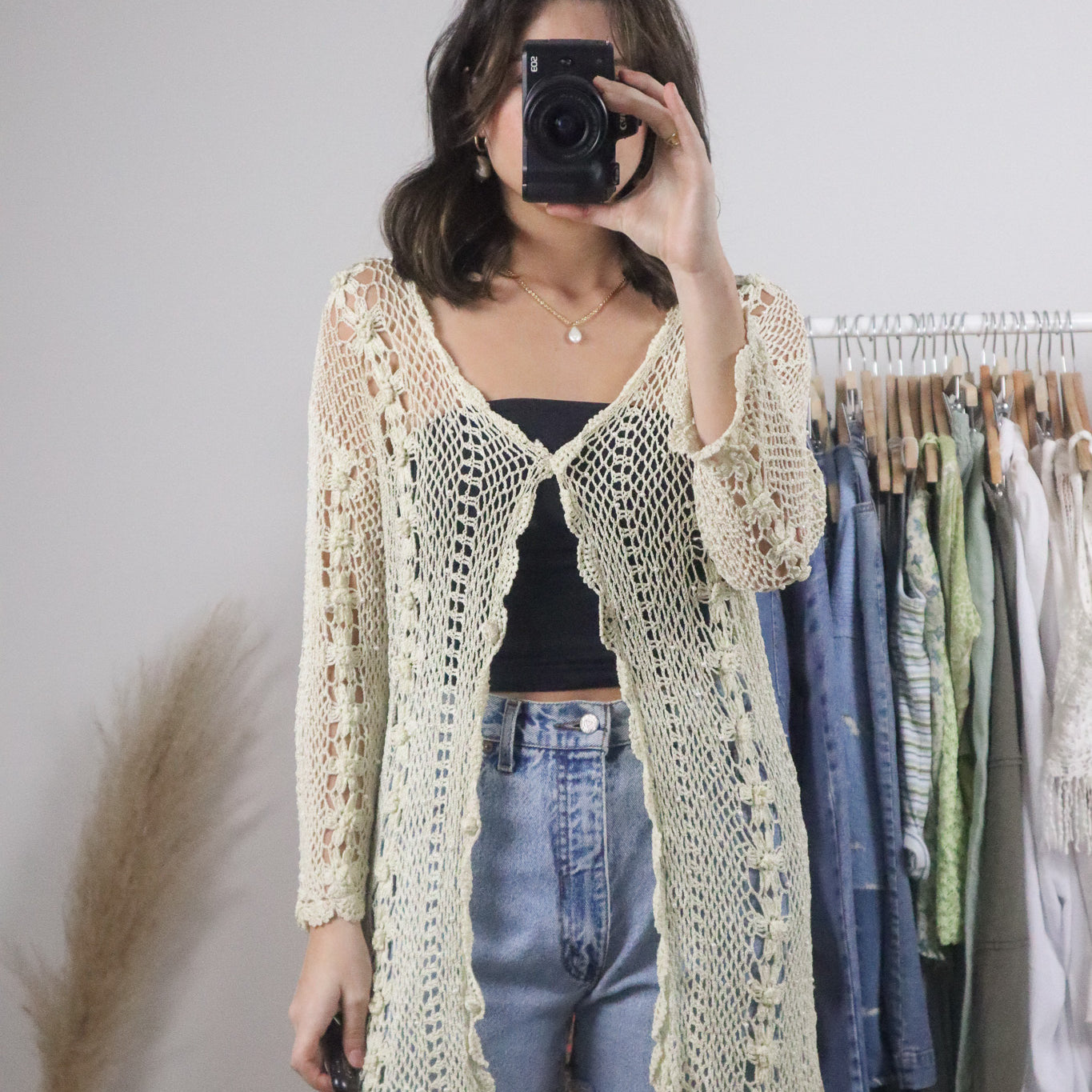 Vintage x Crochet Beaded Cardigan (M/L)
