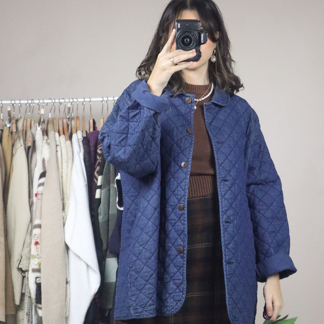 Vintage x Quilted Collared Jacket (L/XL)