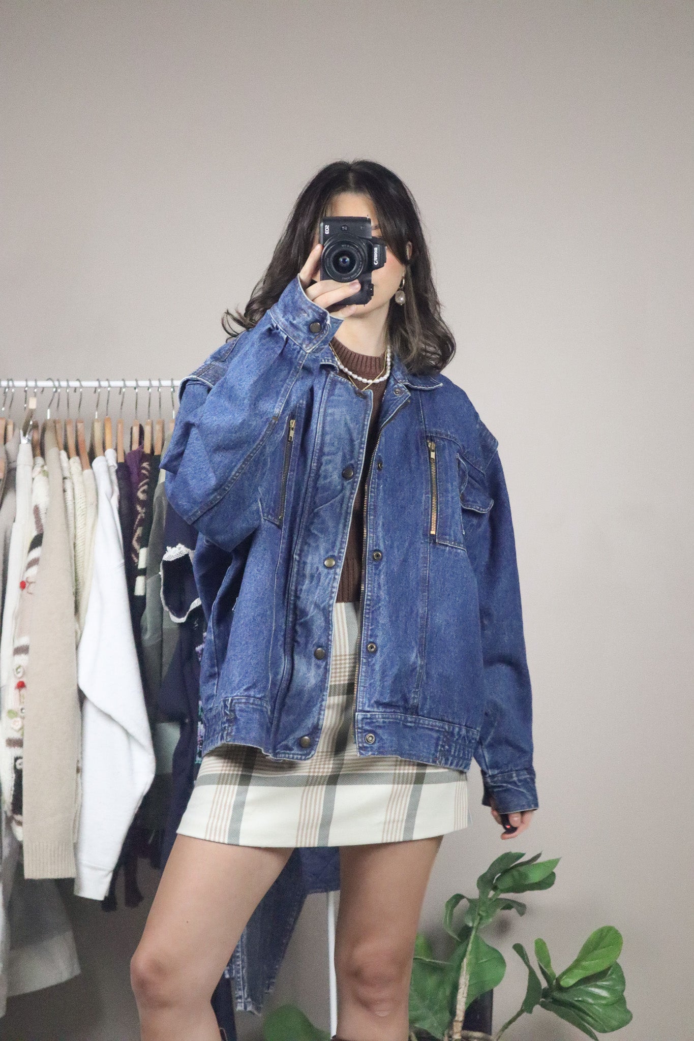 Vintage x Denim Utility Bomber Jacket (XL)