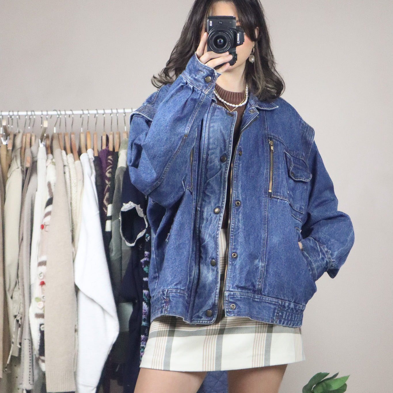 Vintage x Denim Utility Bomber Jacket (XL)
