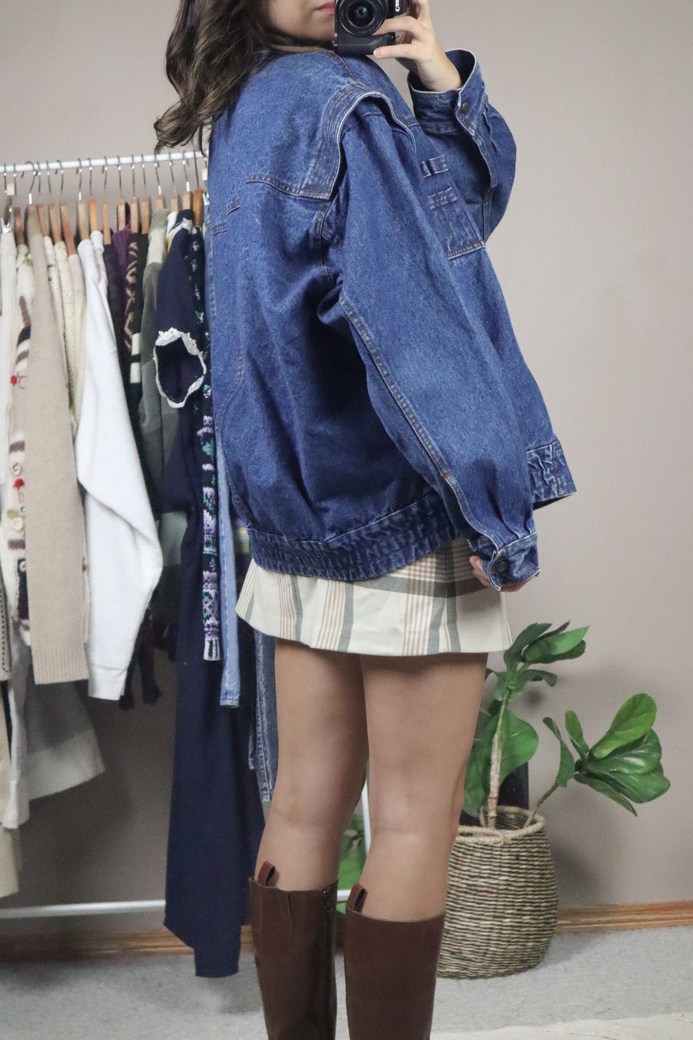 Vintage x Denim Utility Bomber Jacket (XL)