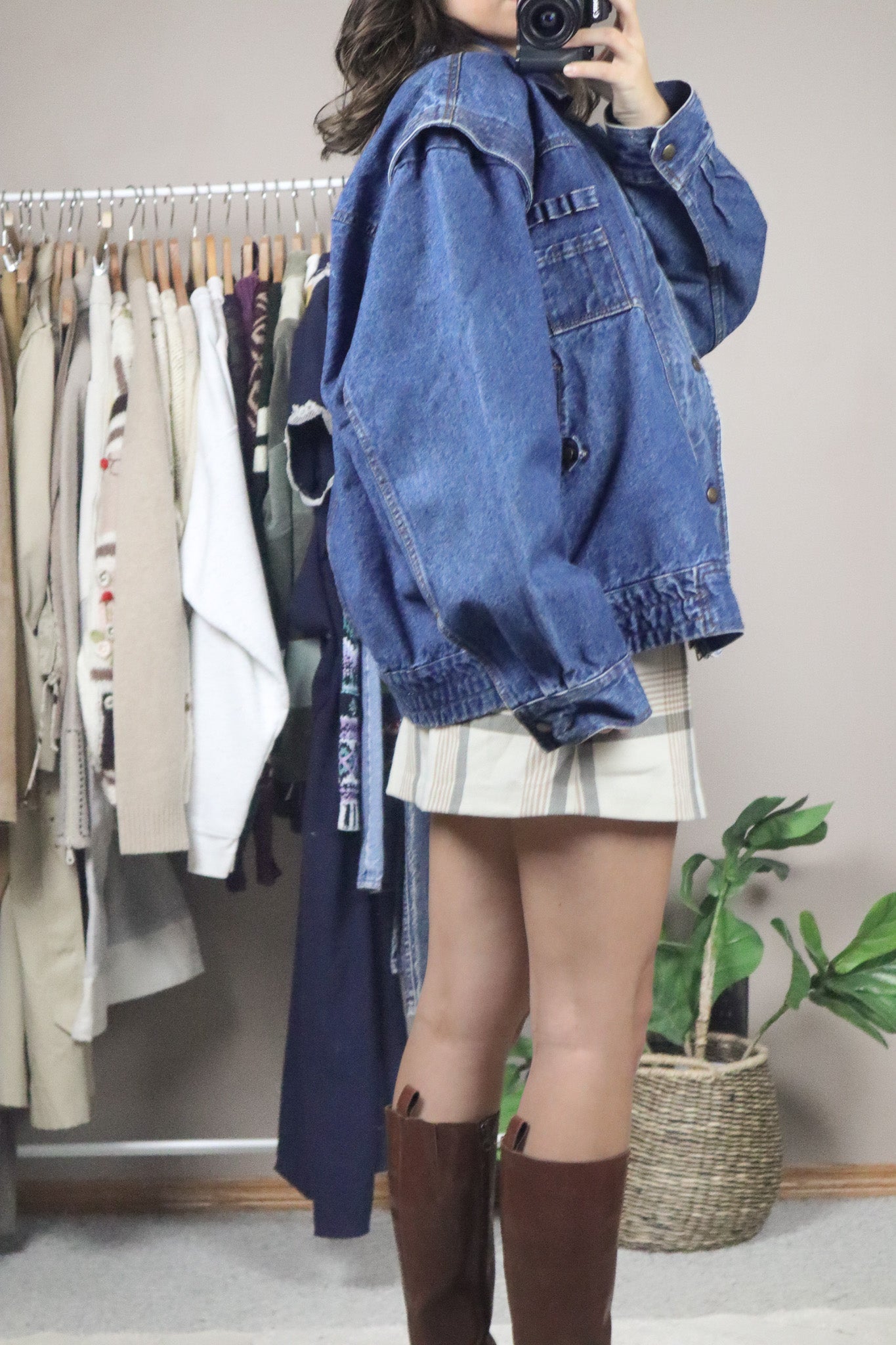 Vintage x Denim Utility Bomber Jacket (XL)