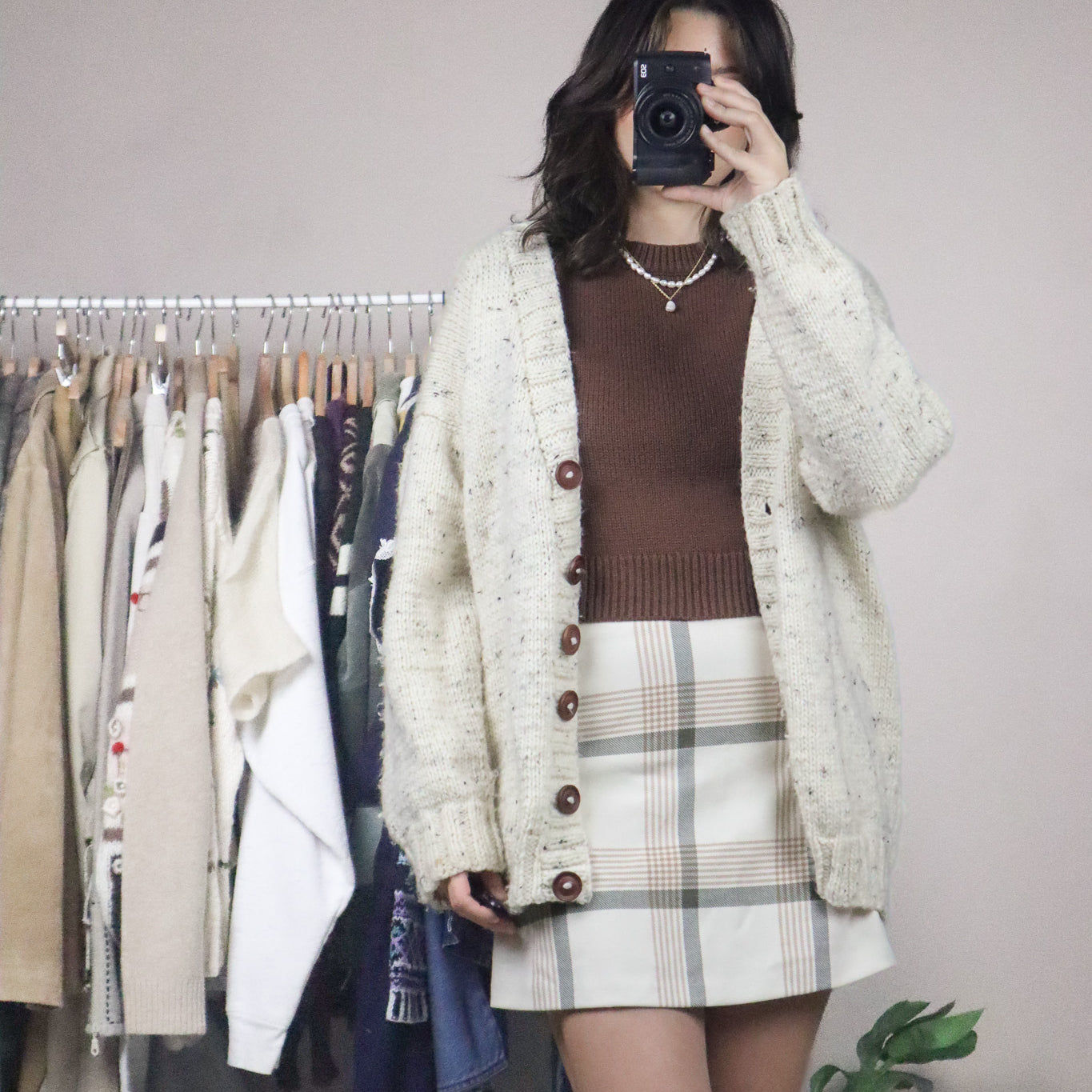 Hand Knit x Speckled Cardigan (M/L)