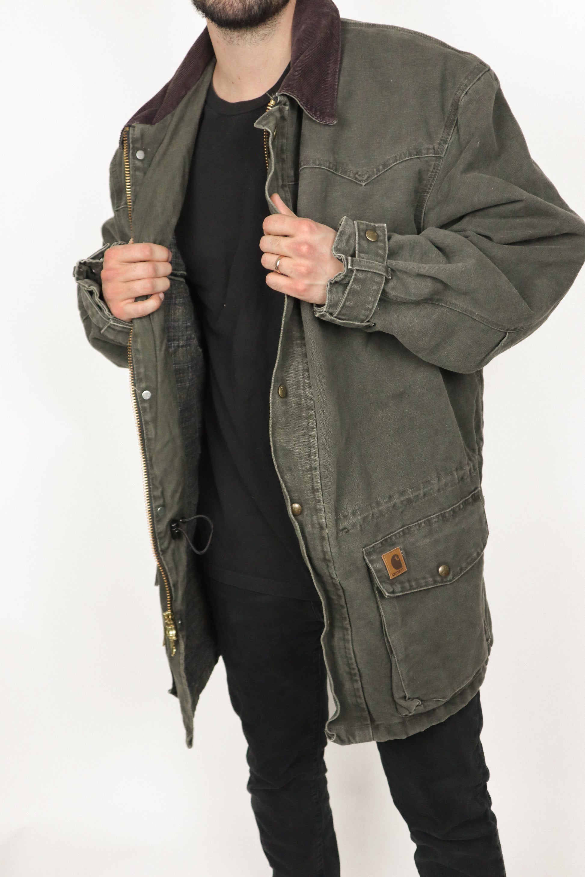 Vintage x Corduroy Collar Carhartt Jacket (XL)