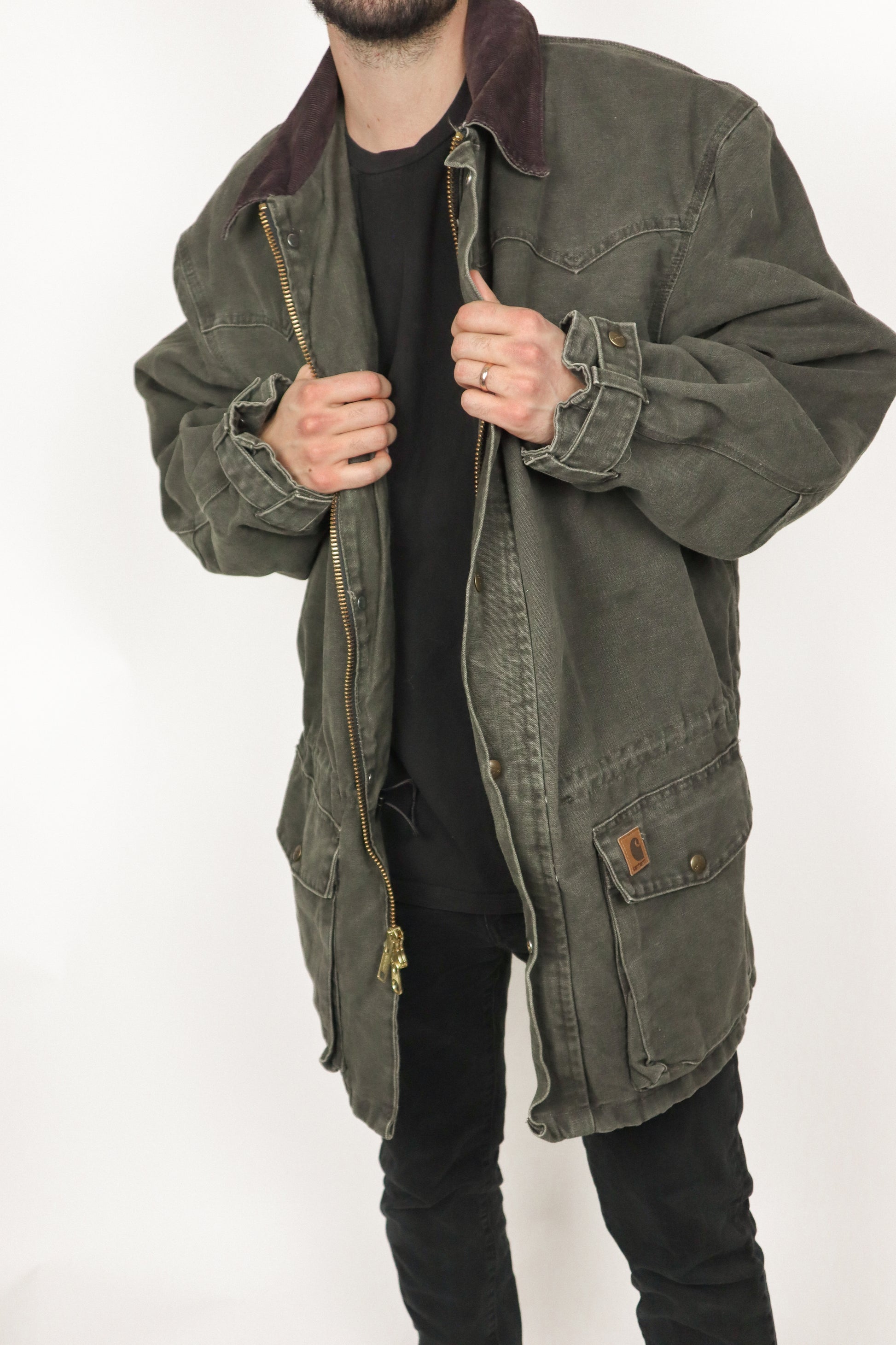 Vintage x Corduroy Collar Carhartt Jacket (XL)