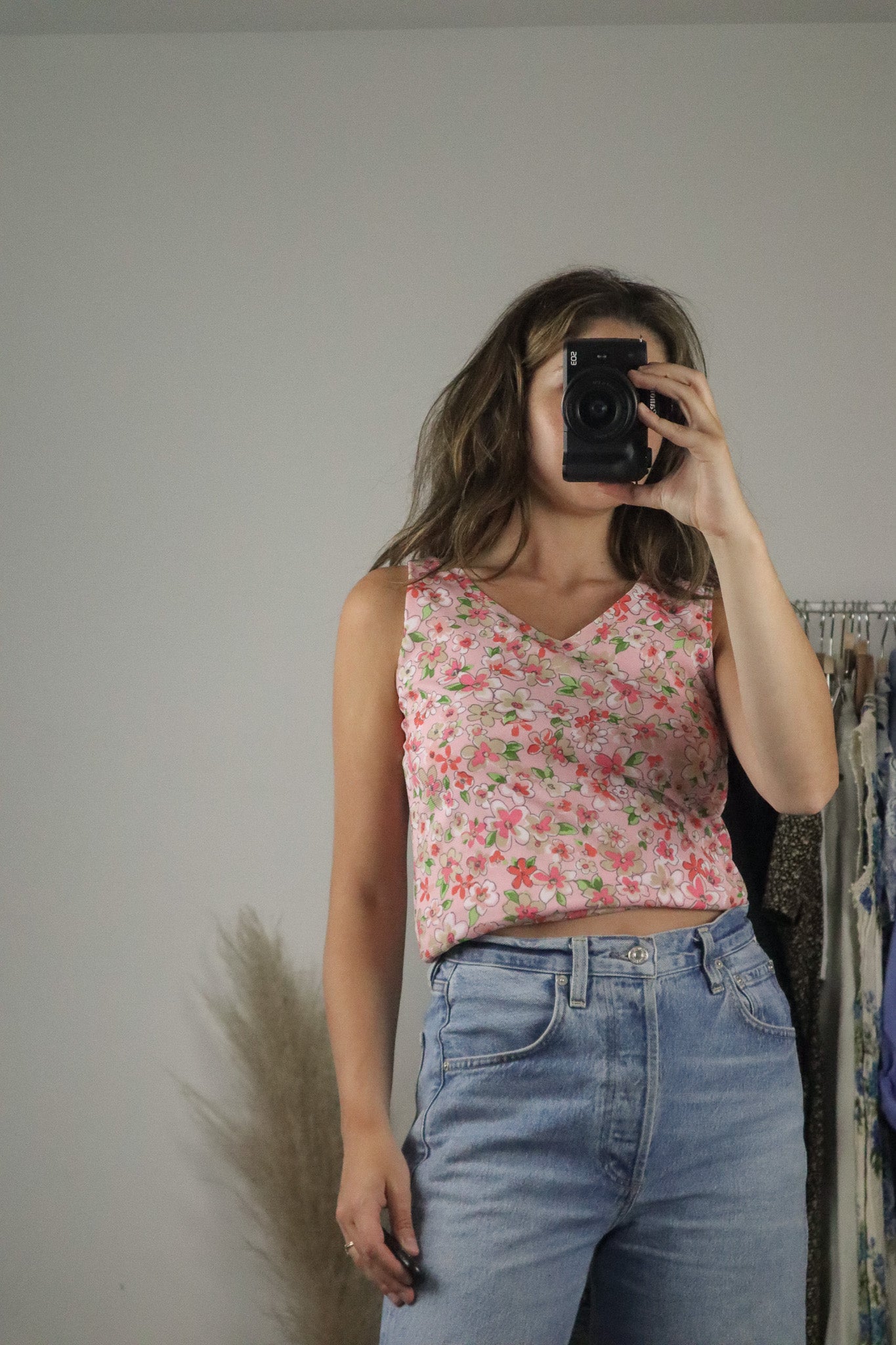 Made in Canada x Vintage x Floral Mesh Tank (S)