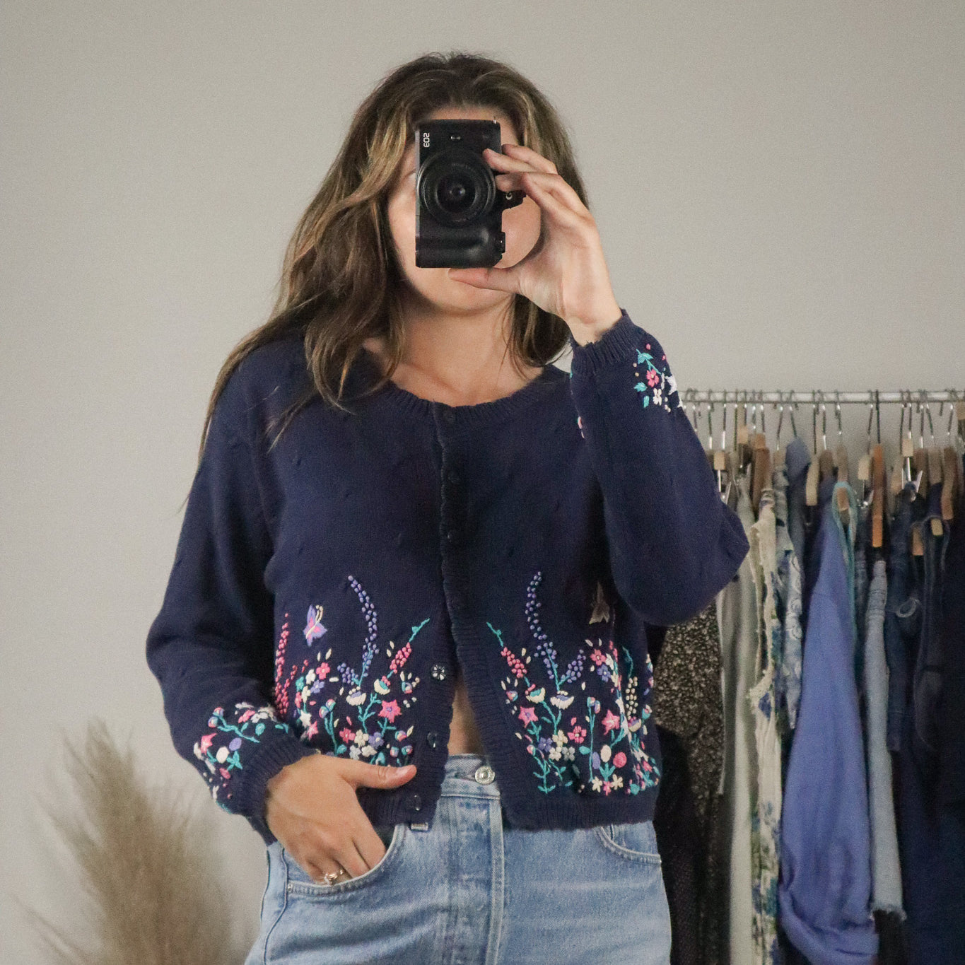 Vintage x Floral Embroidered Cardi (S)