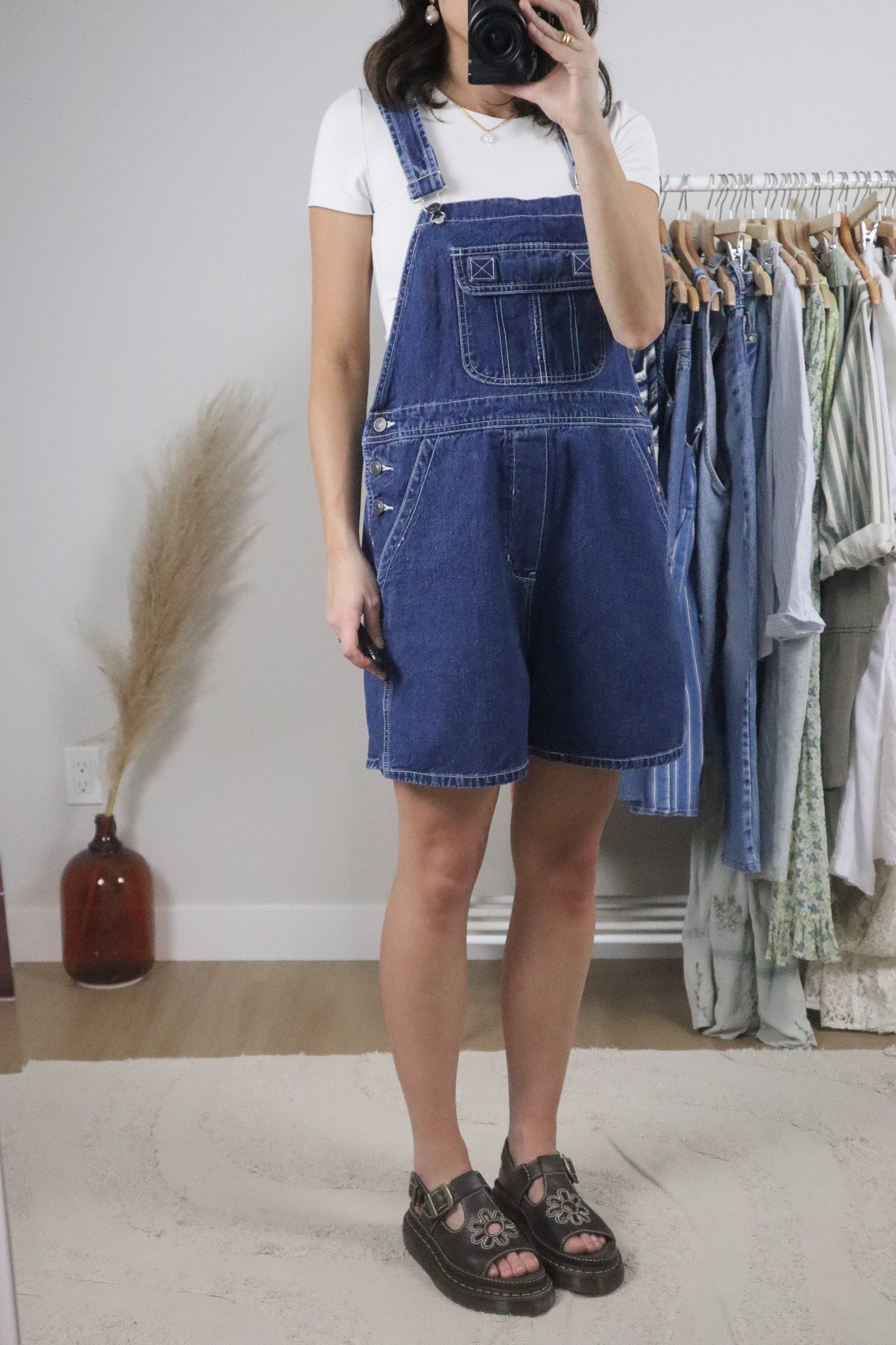 Vintage x Denim Shortalls (M-L)