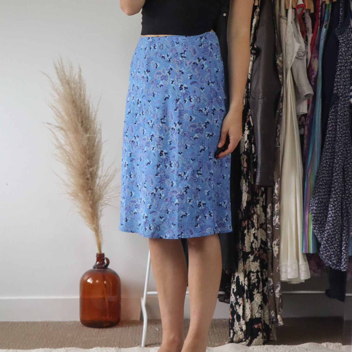 Made in Canada x Vintage x Floral Midi Skirt (6/8)