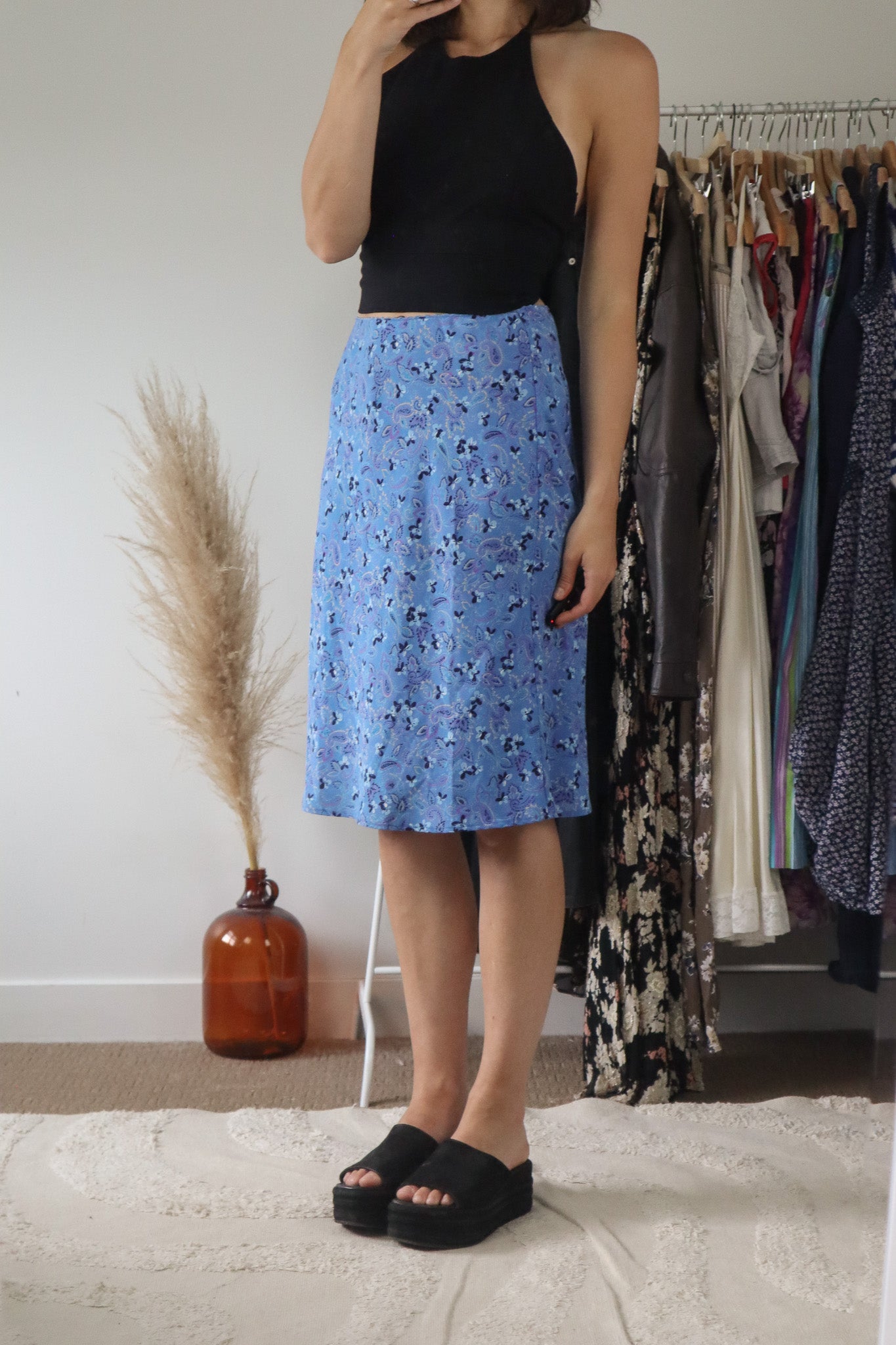 Made in Canada x Vintage x Floral Midi Skirt (6/8)