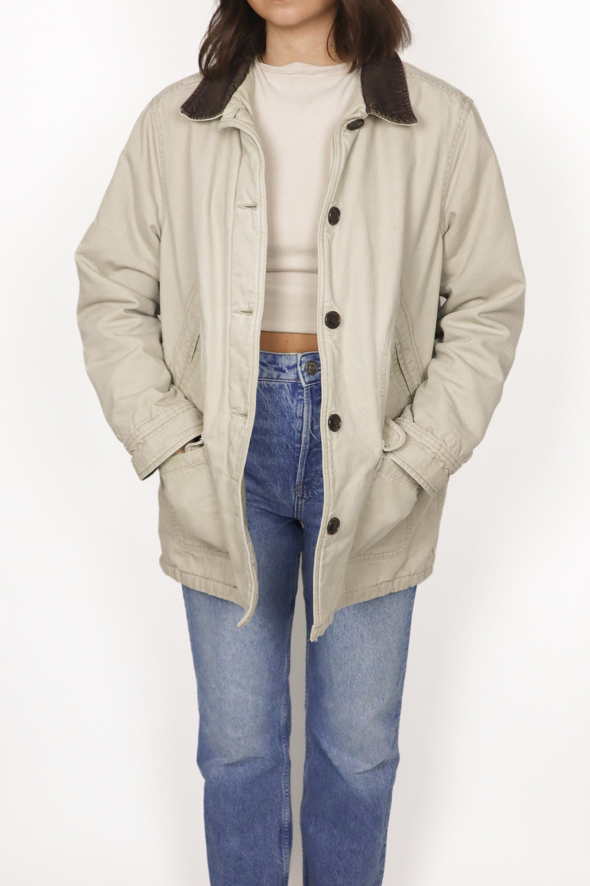 Vintage x Corduroy Collar Chore Coat (M)