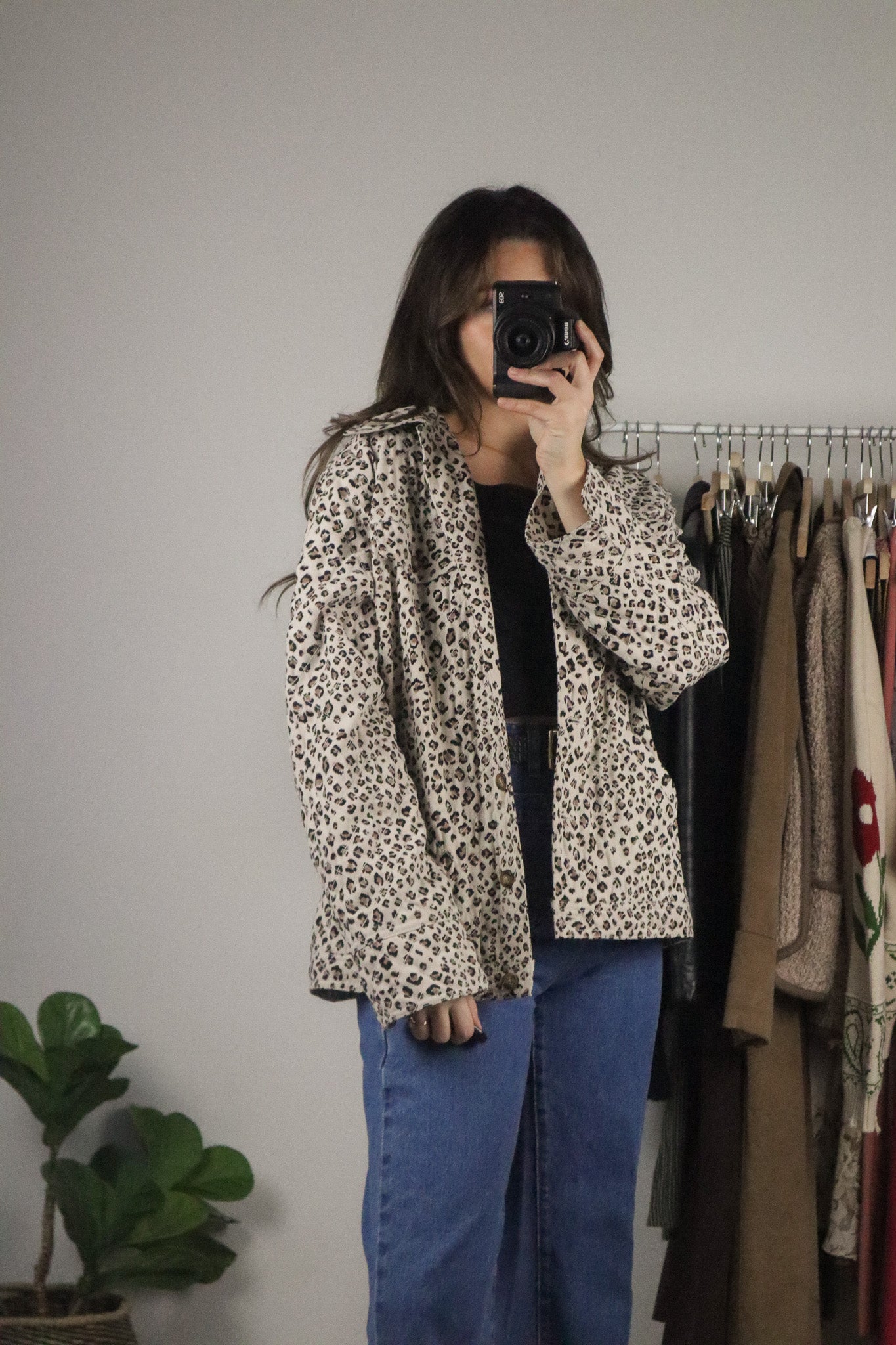 Vintage x Quilted Cheetah Print Coat (M)