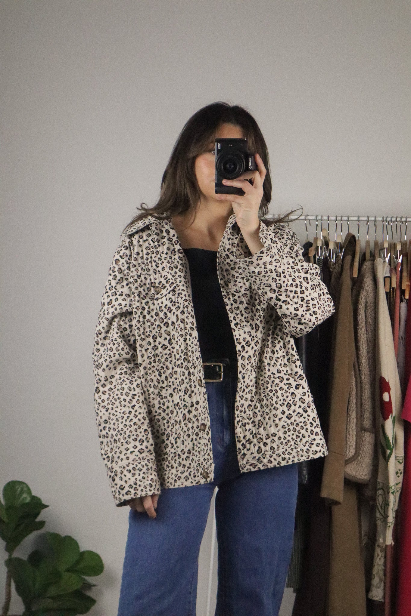 Vintage x Quilted Cheetah Print Coat (M)
