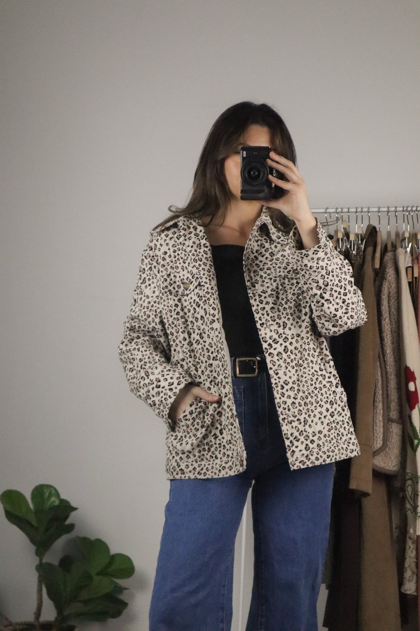 Vintage x Quilted Cheetah Print Coat (M)