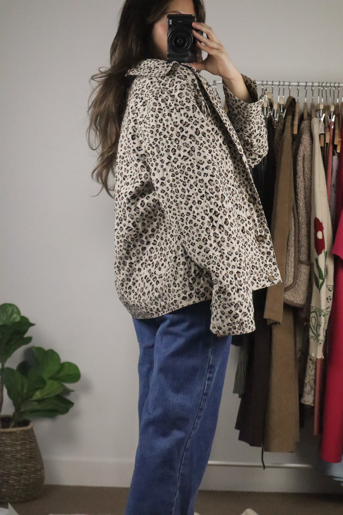 Vintage x Quilted Cheetah Print Coat (M)