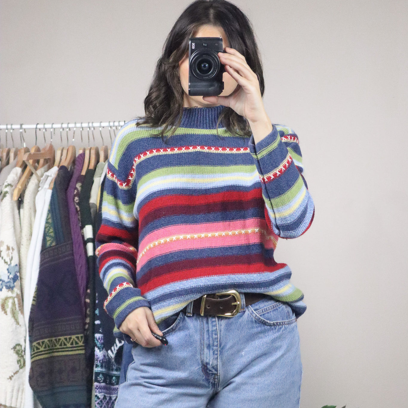 Vintage x Multicolour Striped Sweater (M)