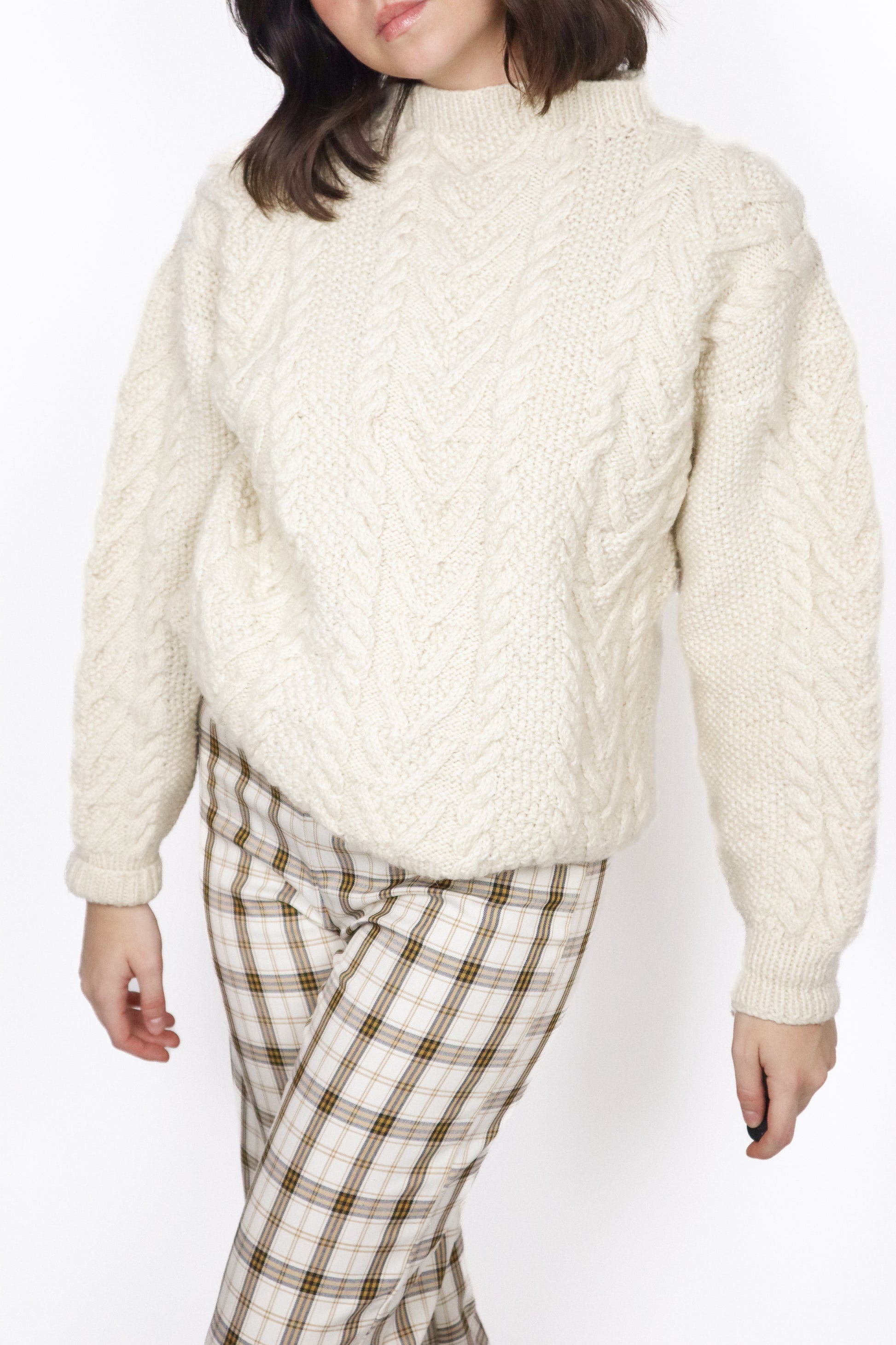 Hand Knit x Wool Chunky Sweater (XS/S)