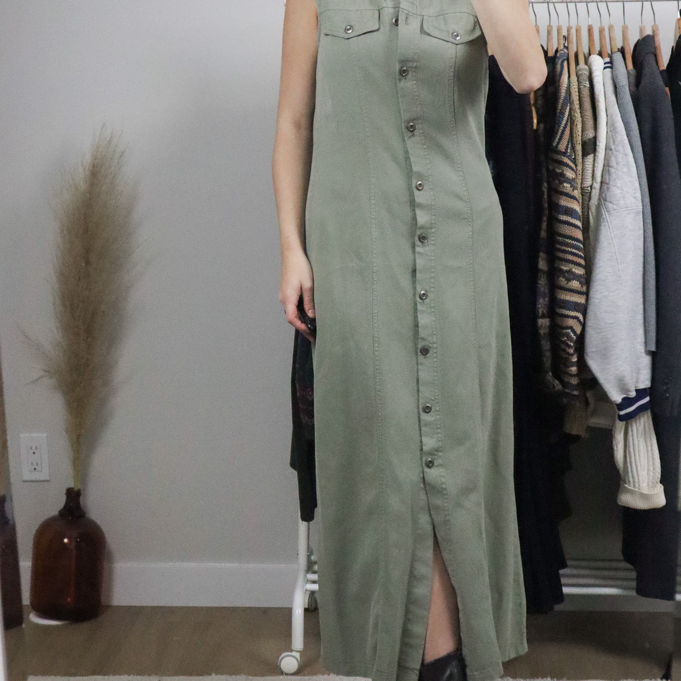 Deadstock x Made in Canada x Vintage x Button Maxi Dress (4/6)